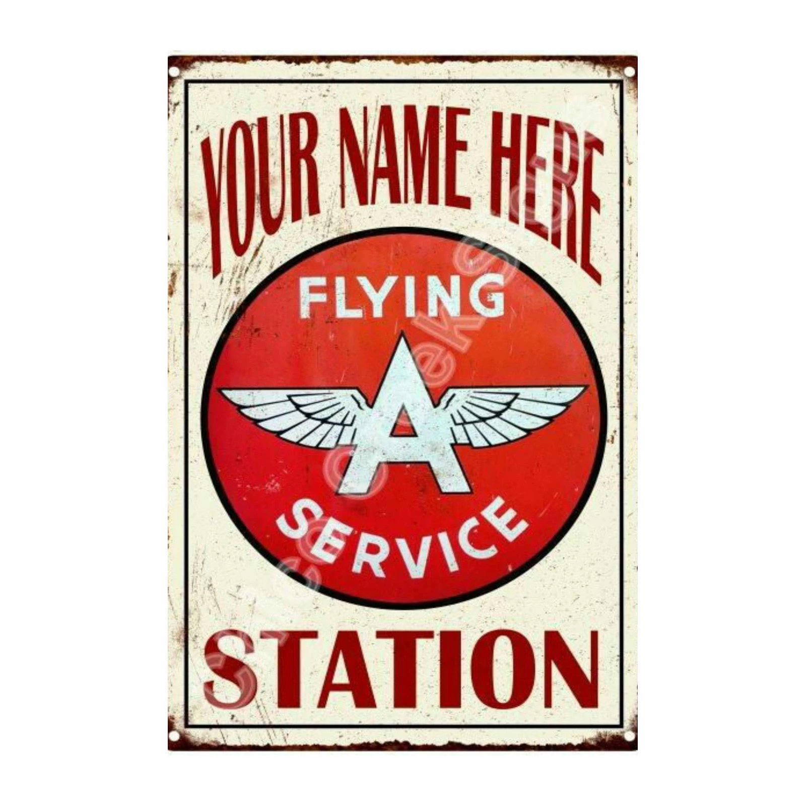 Retro Flying A Service Station Personalized Wall Art