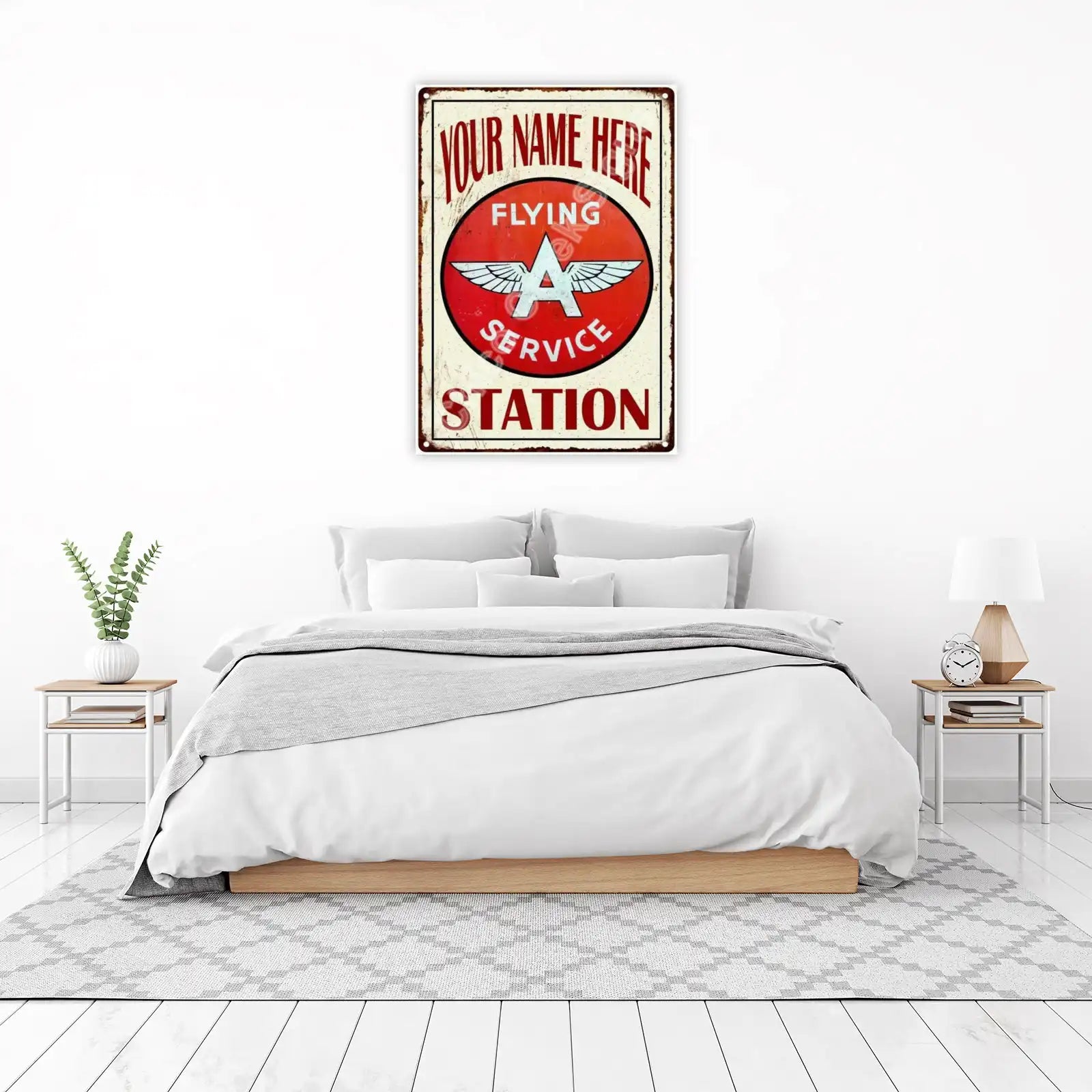 Retro Flying A Service Station Personalized Wall Art