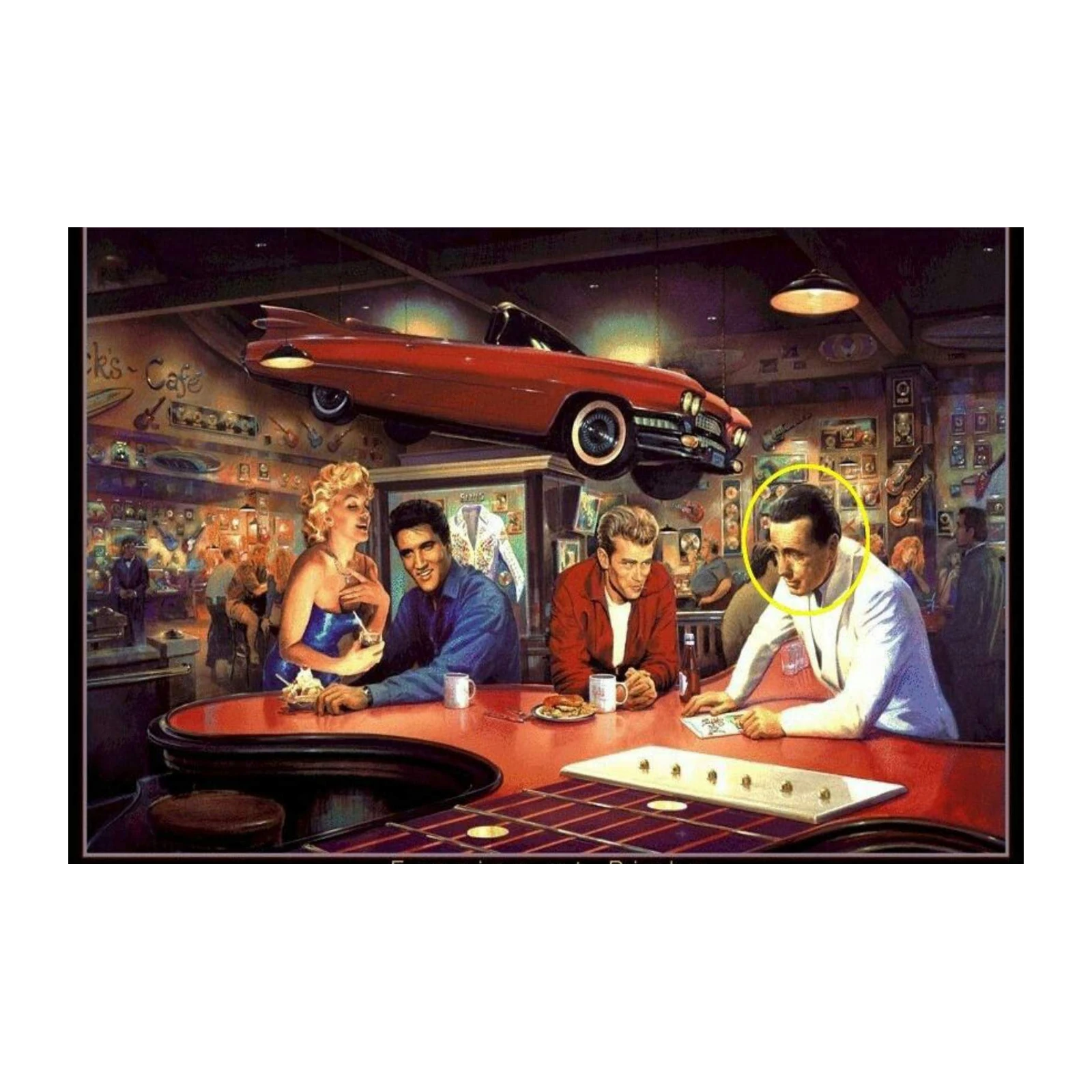Retro Diner Vibes Elvis & James Dean Wall Art