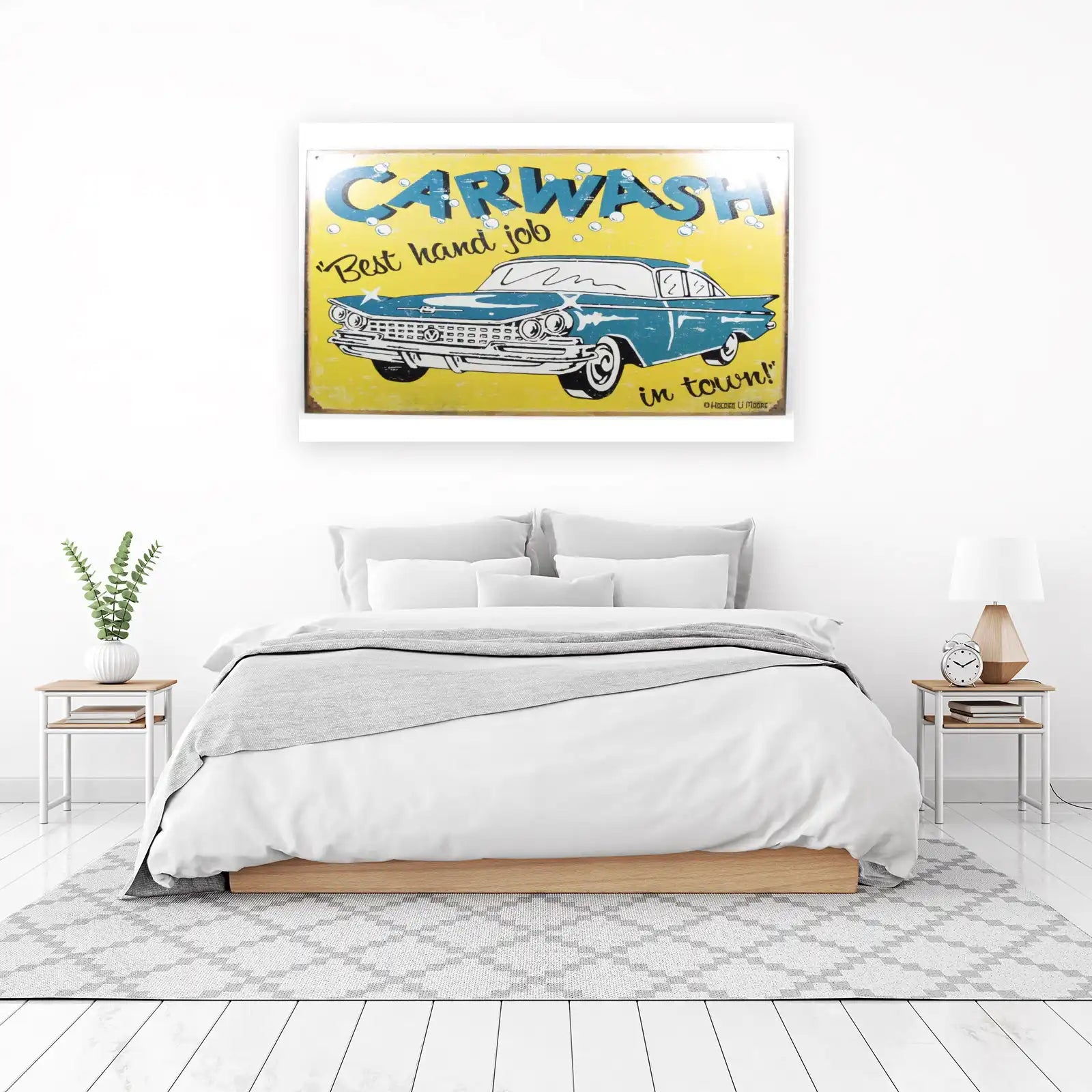 Retro Blue Carwash Vintage Metal Sign Wall Art