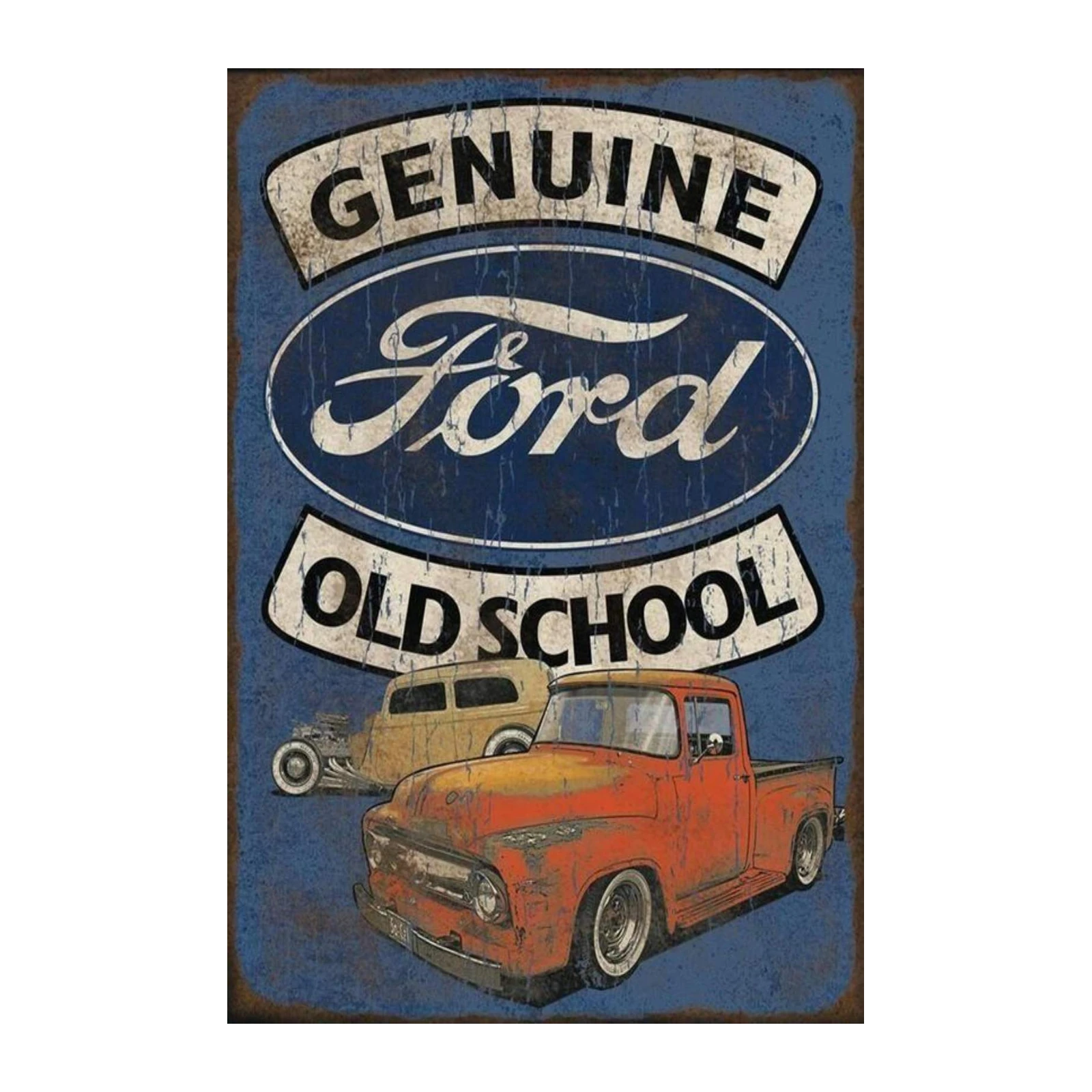 Vintage Ford Trucks "Old School" Wall Art