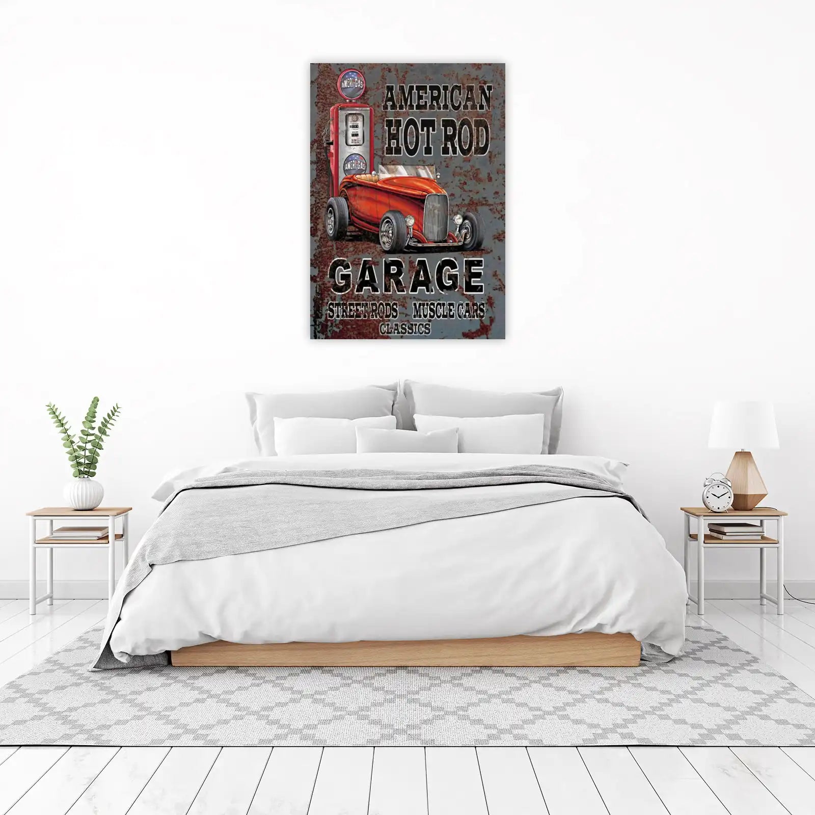 American Hot Rod Garage Retro Car Wall Art