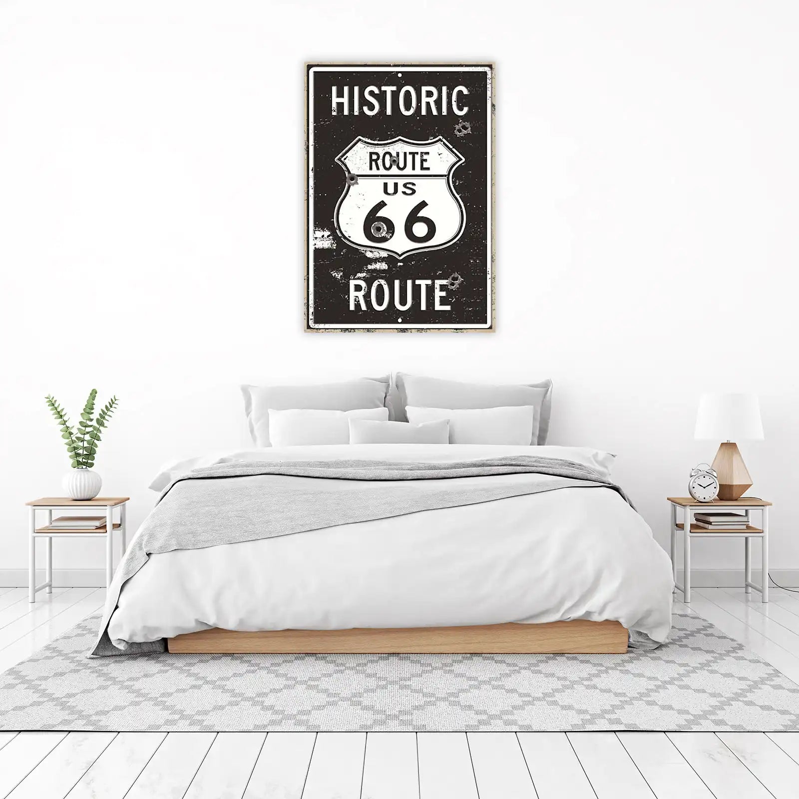 Retro Route 66 Bullet Hole Wall Art