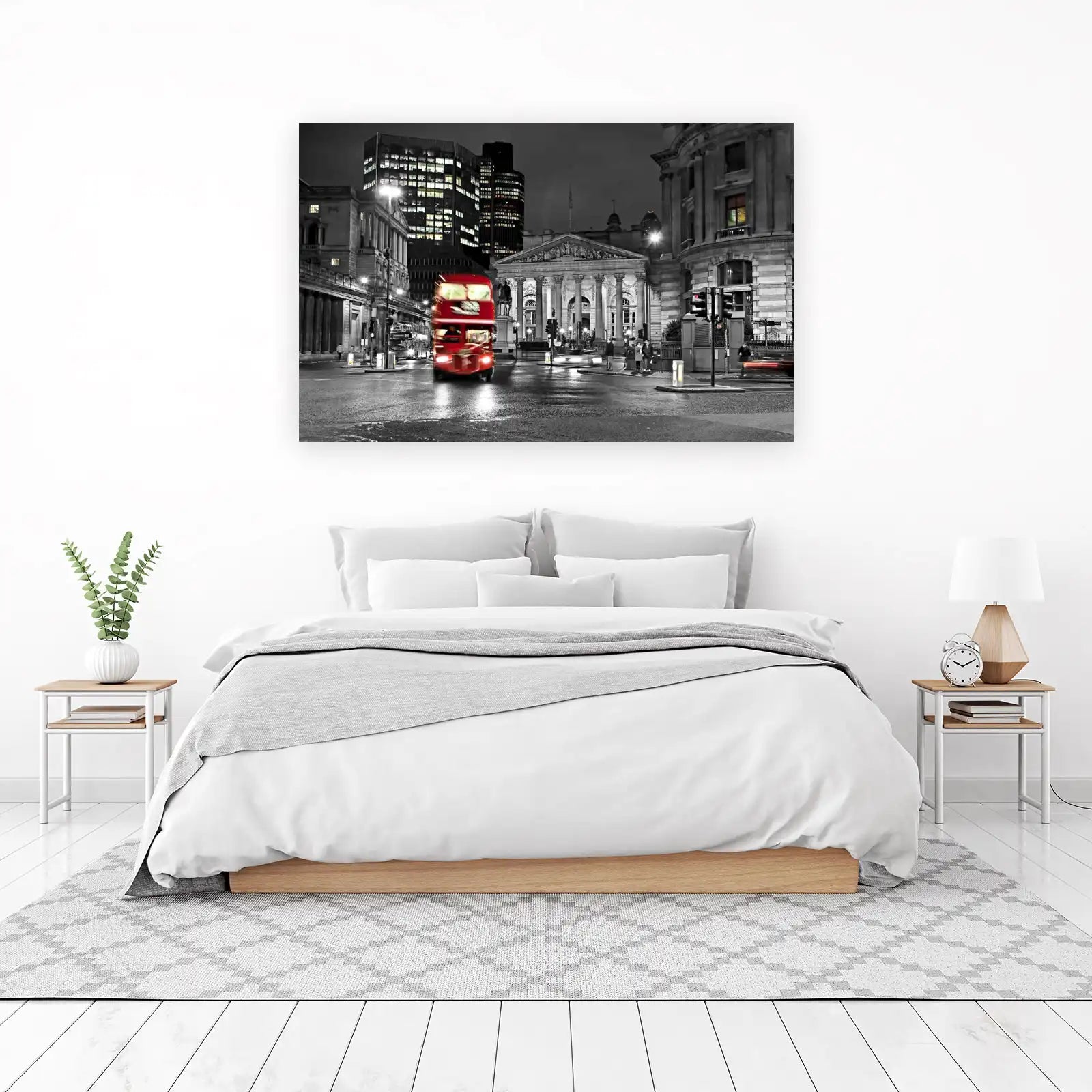 Iconic London Red Bus Street Scene Wall Art