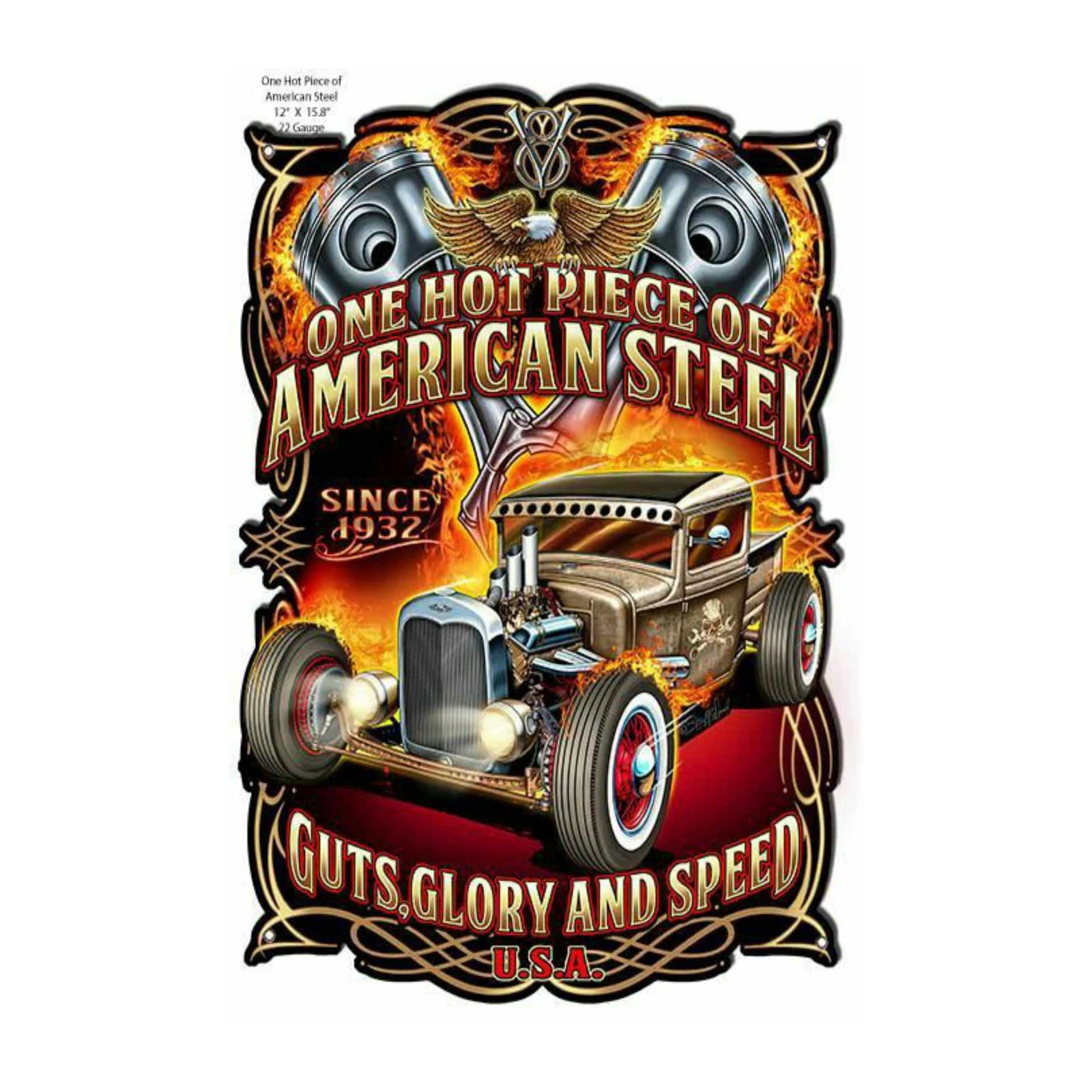 Vintage Hot Rod Flames Wall Art