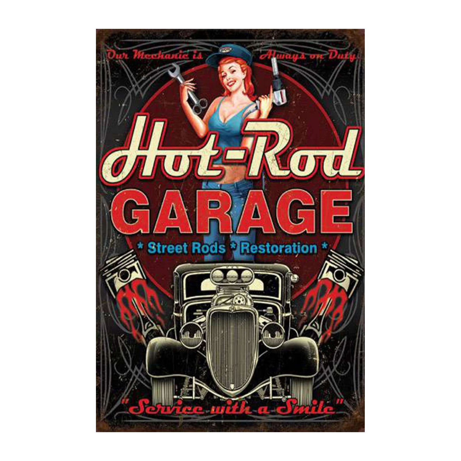 Retro Hot Rod Garage Wall Art Wall Art