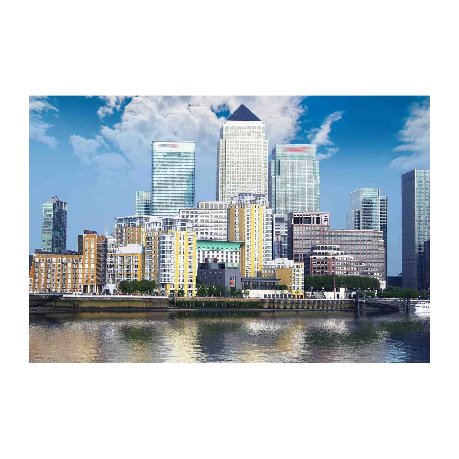 Modern Cityscape River View Wall Art