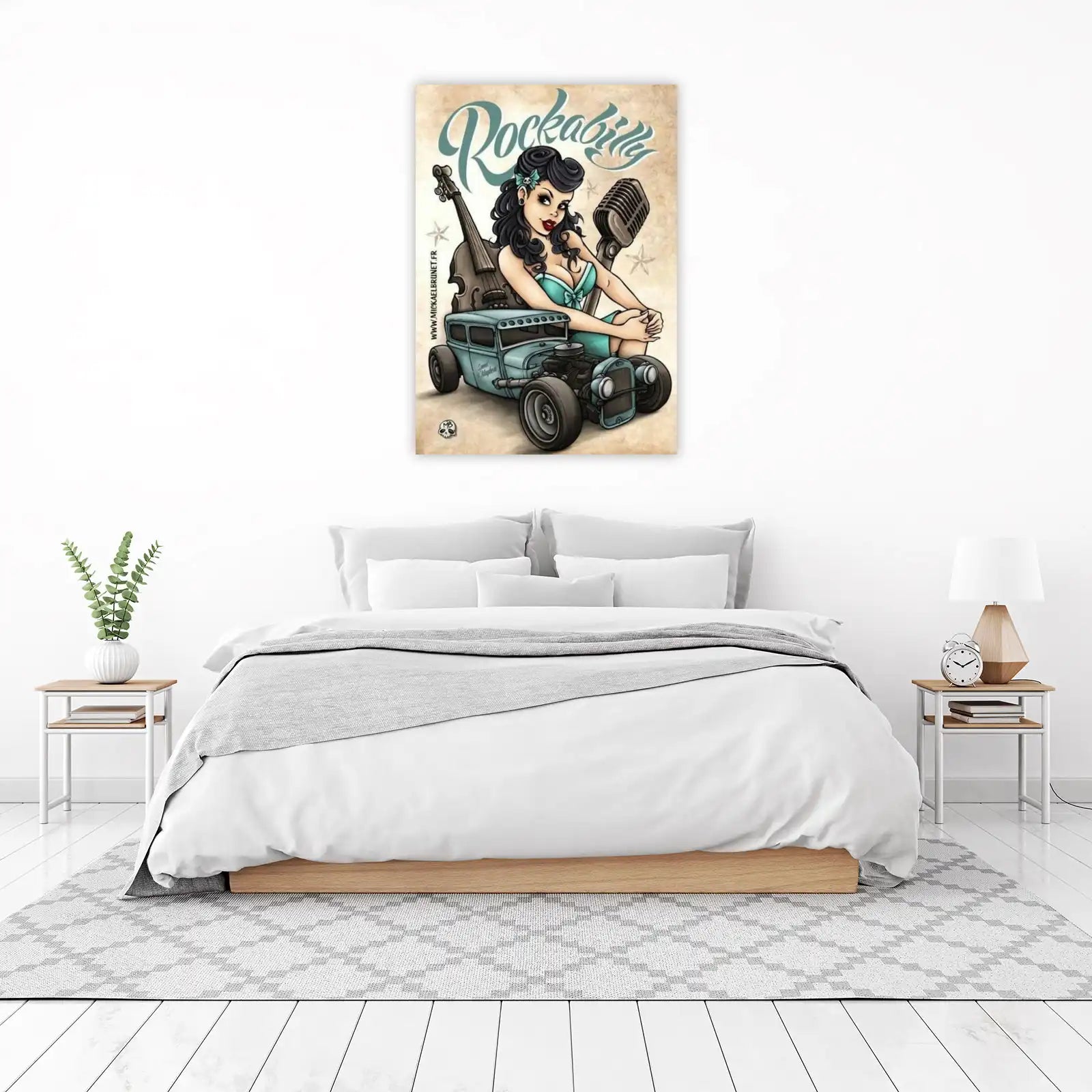 Retro Rockabilly Pin-Up Hot Rod Wall Art