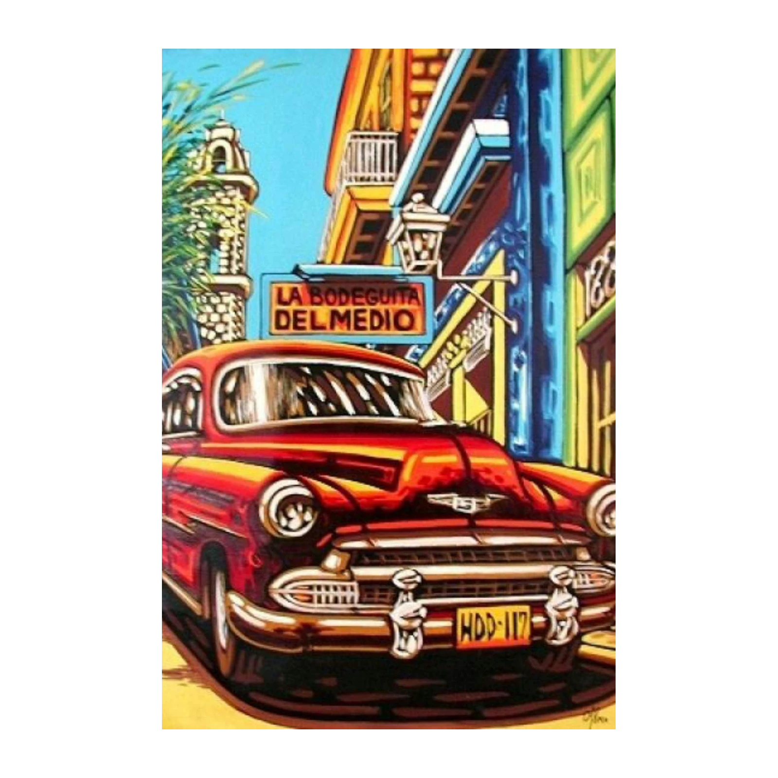 Vibrant Havana Classic Car Wall Art