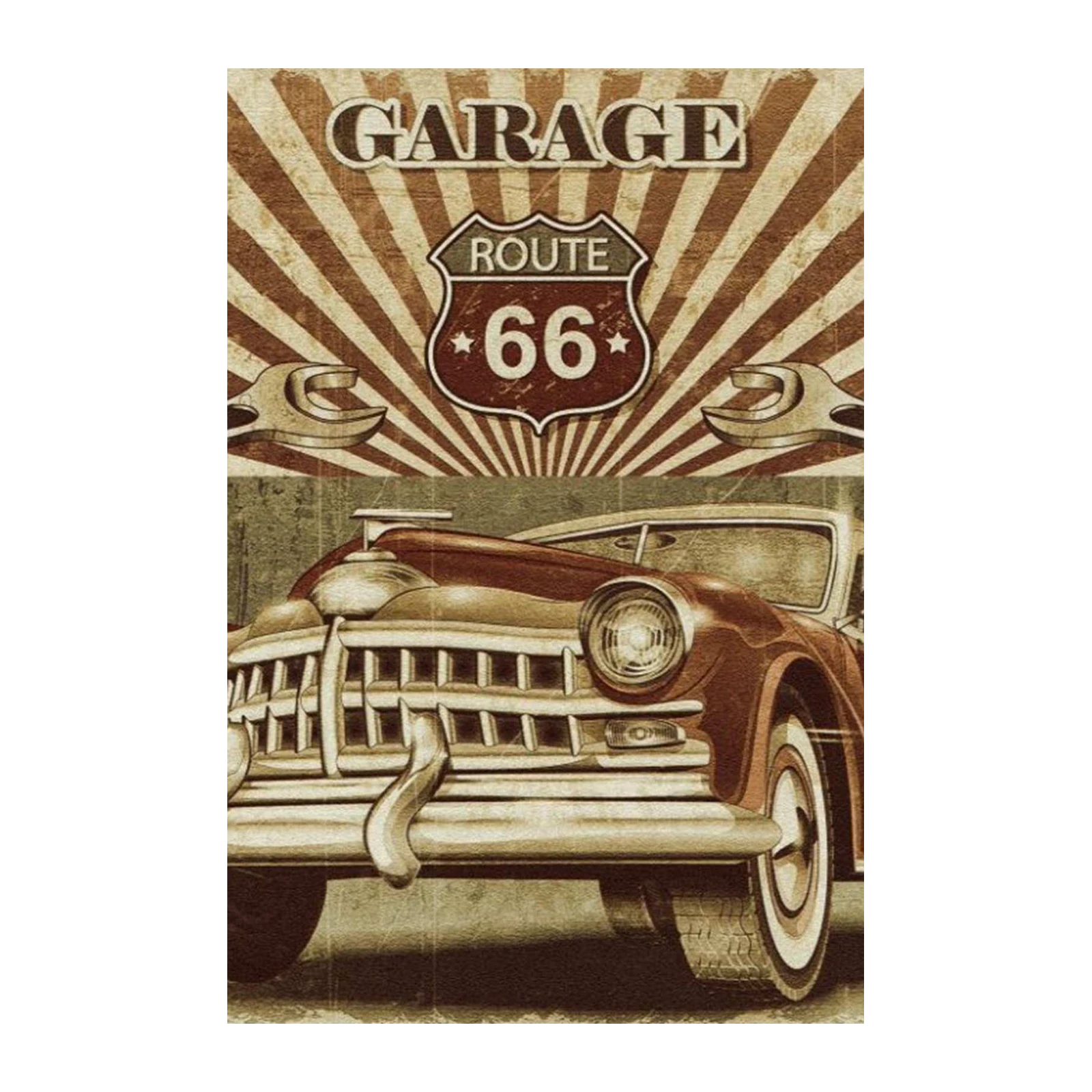 Vintage Route 66 Classic Car Wall Art