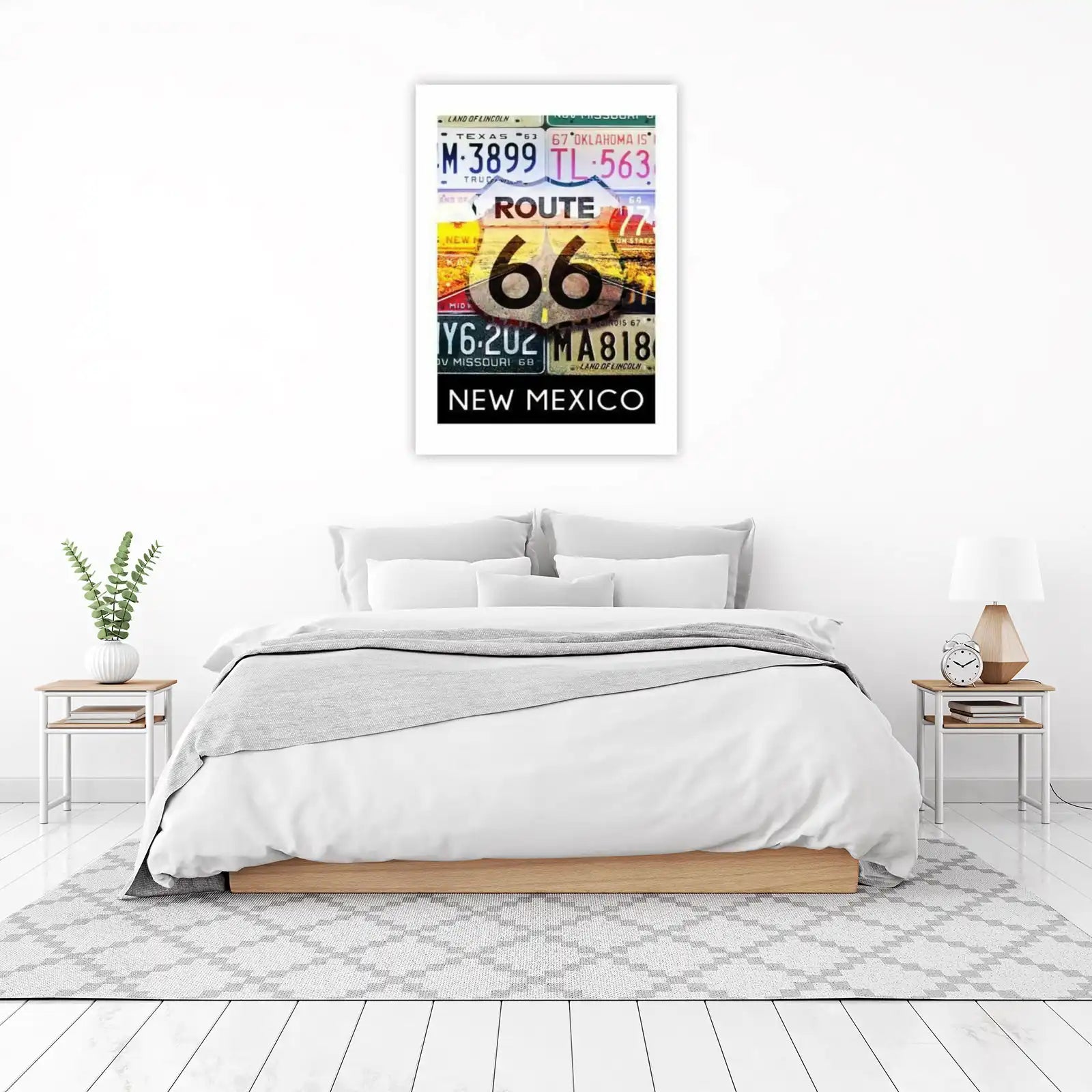 Route 66 Vintage License Plate Collage Wall Art