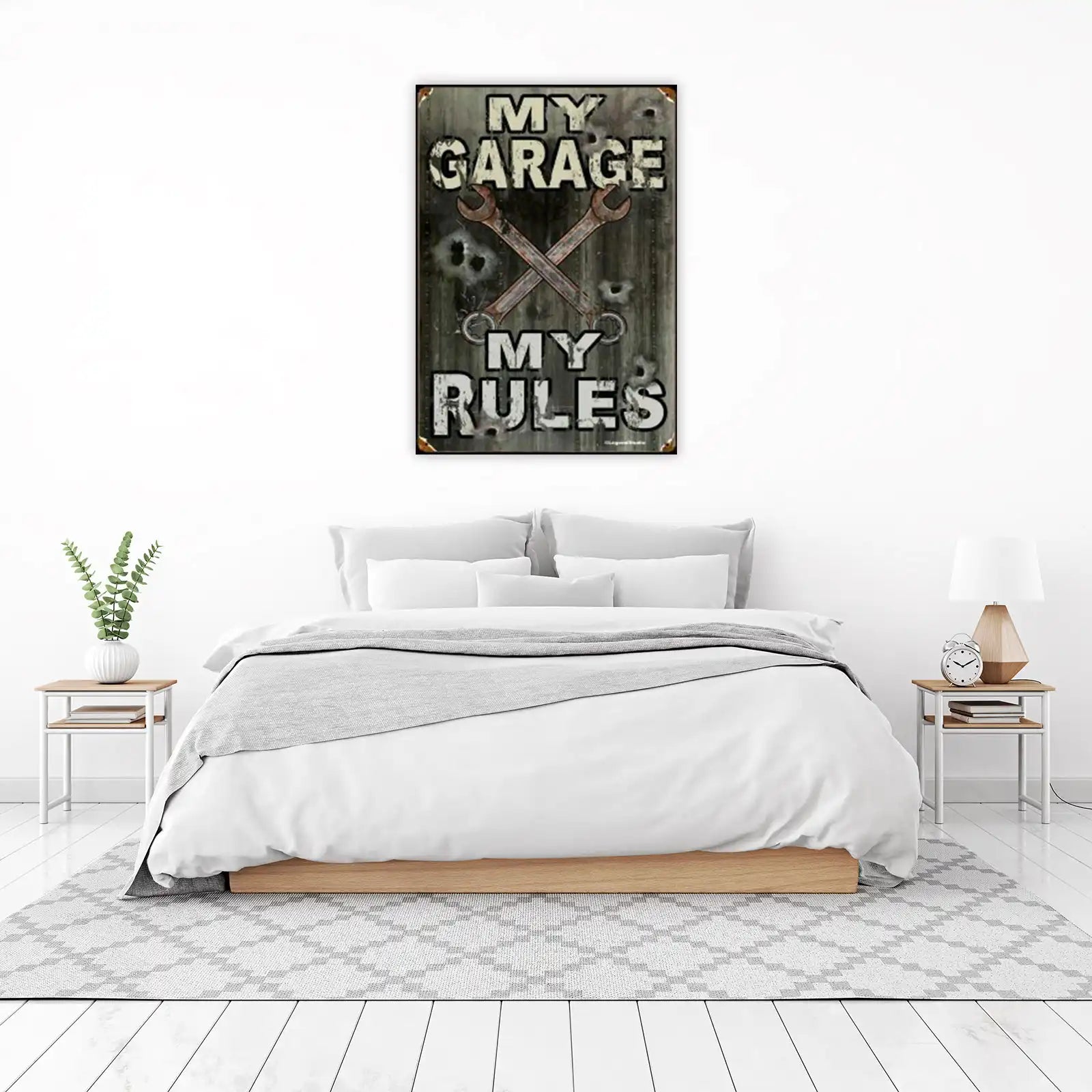 My Garage My Rules Vintage Wrench Wall Art