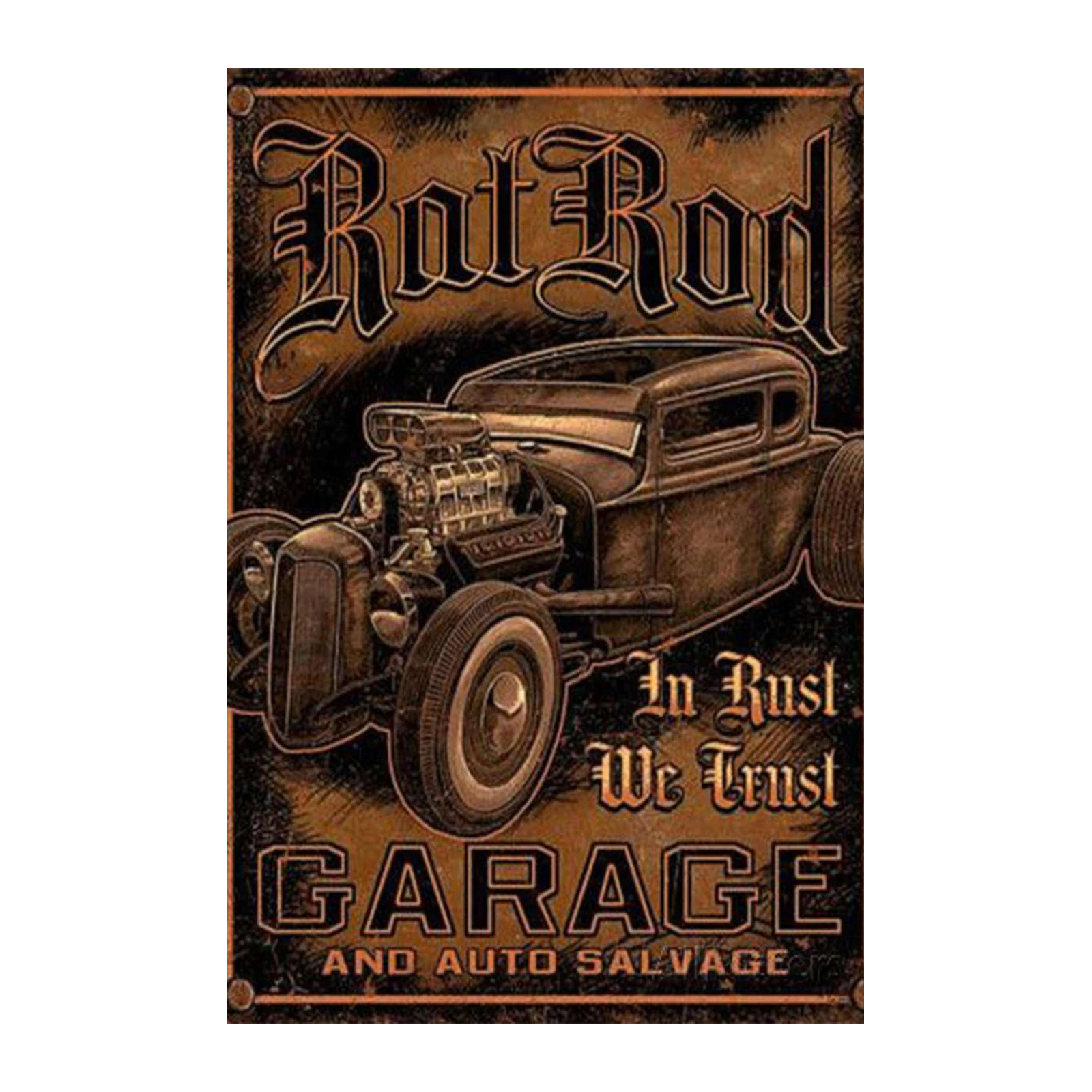 Rat Rod Garage Metal Wall Art