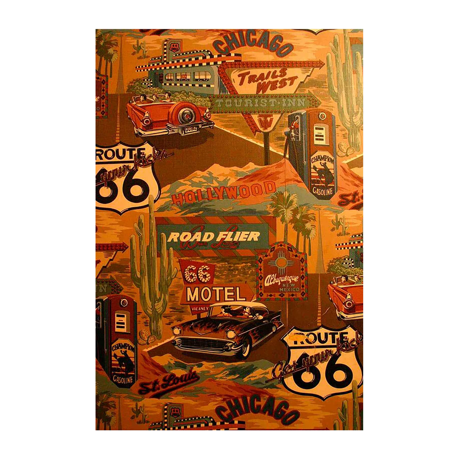Retro Route 66 Road Trip Wall Art