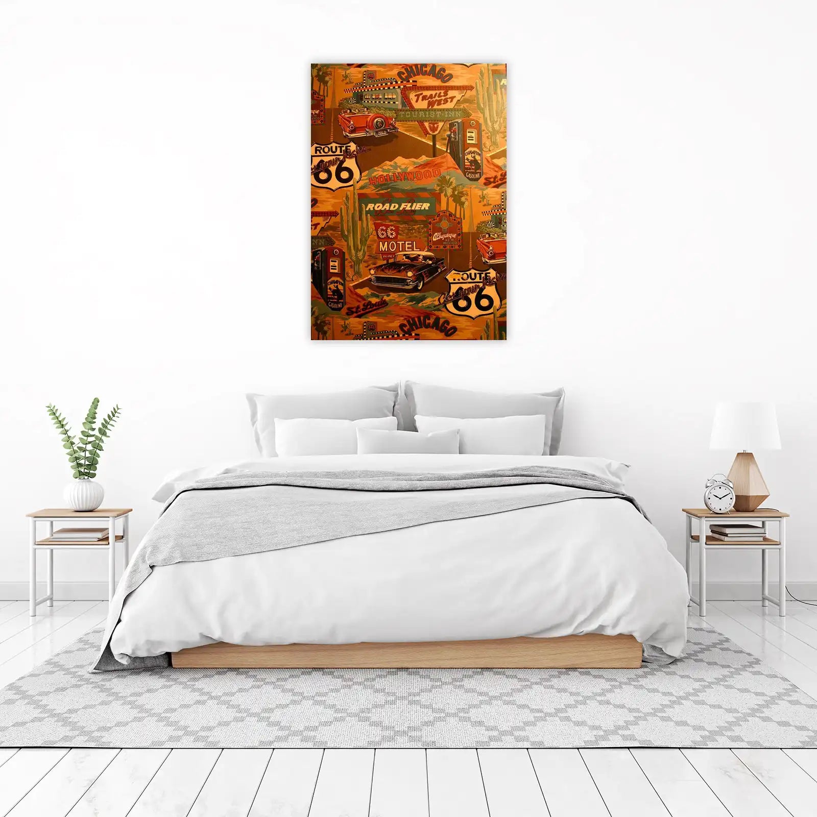Retro Route 66 Road Trip Wall Art