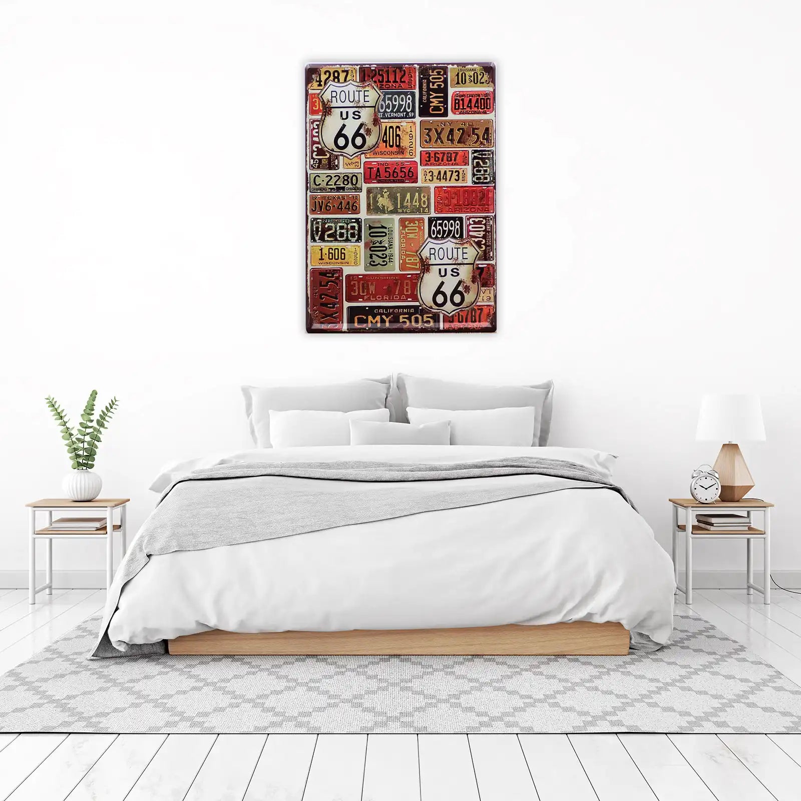 Vintage Route 66 Collage Metal Sign Wall Art