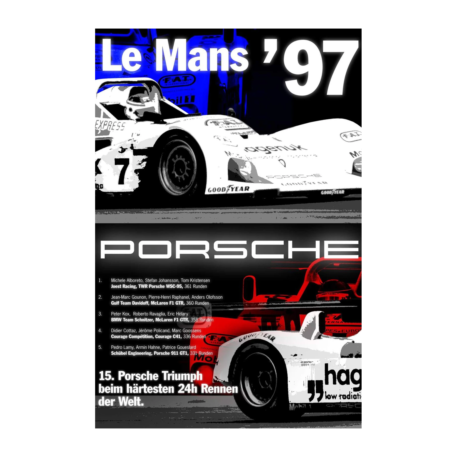 Le Mans '97 Porsche Racing Wall Art Wall Art