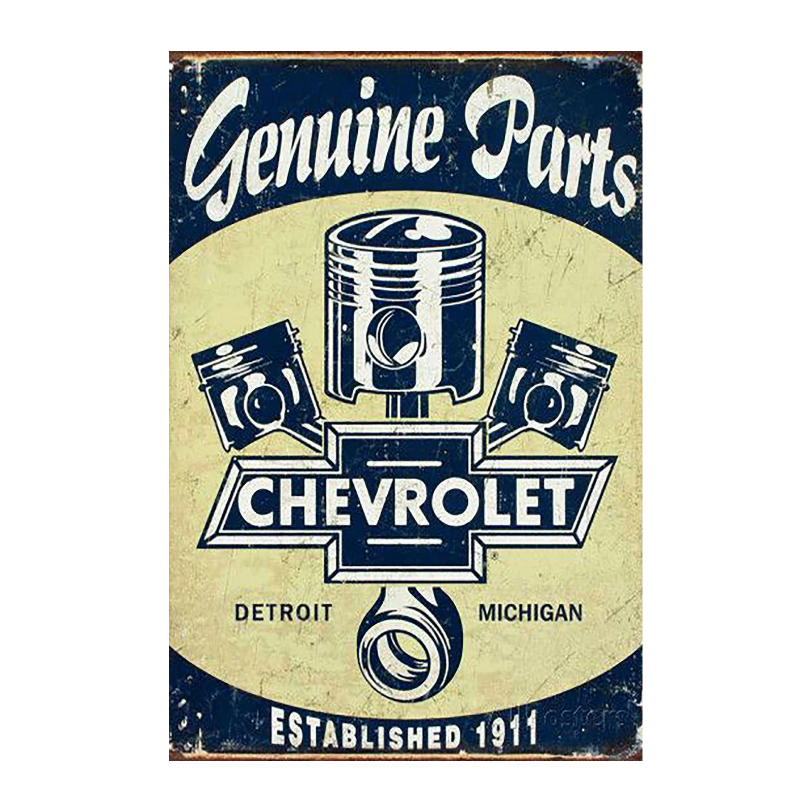 Vintage Chevrolet Parts Detroit Wall Art