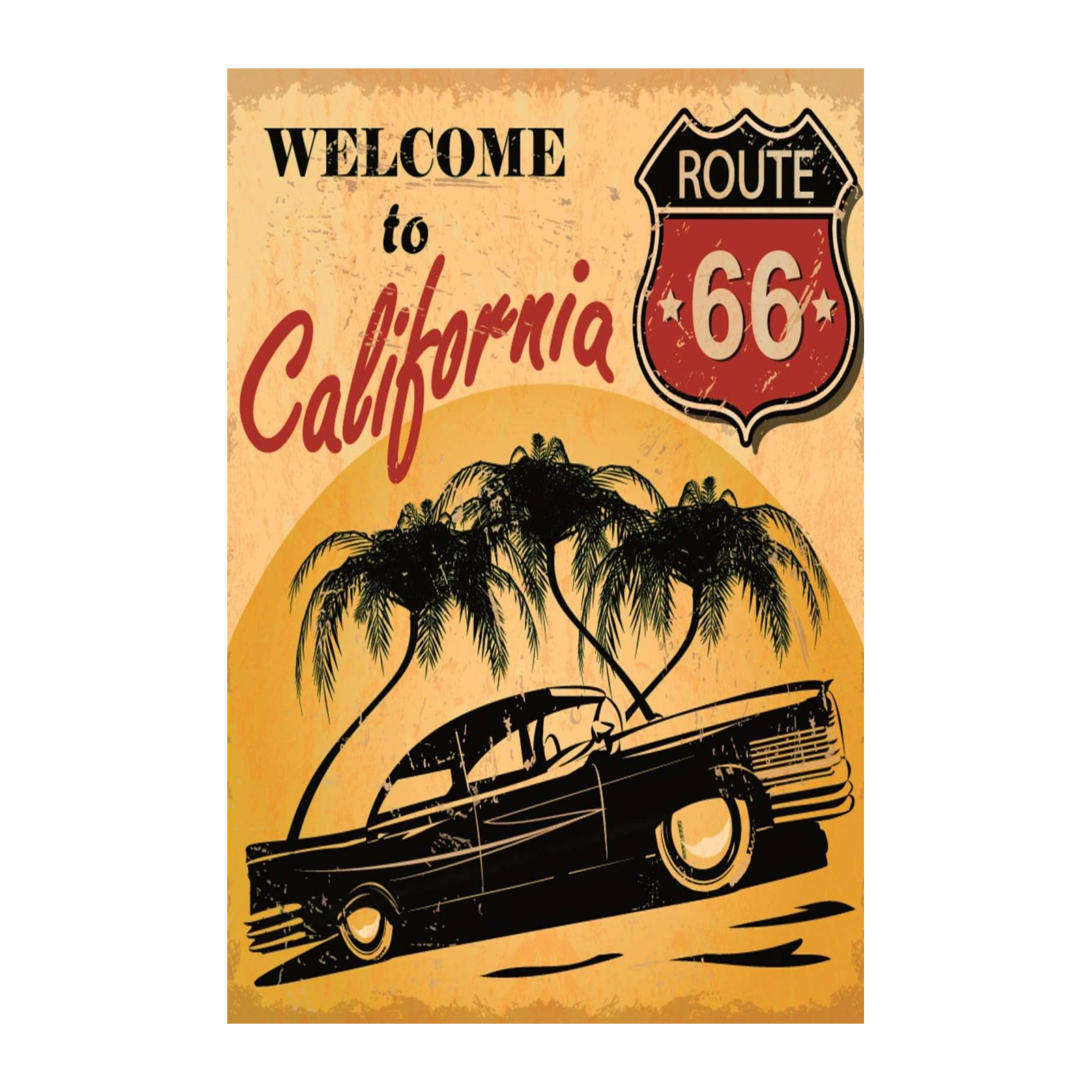 Vintage Route 66 California Dream Wall Art