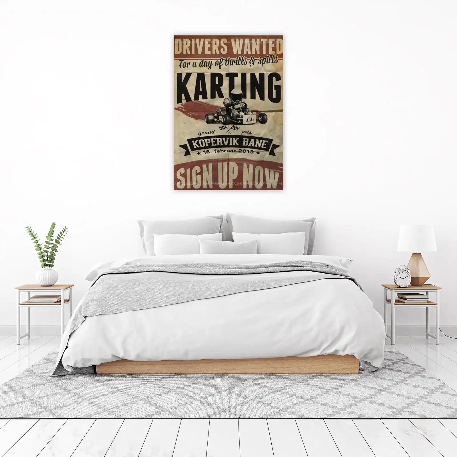 Vintage Kart Racing Poster Wall Art