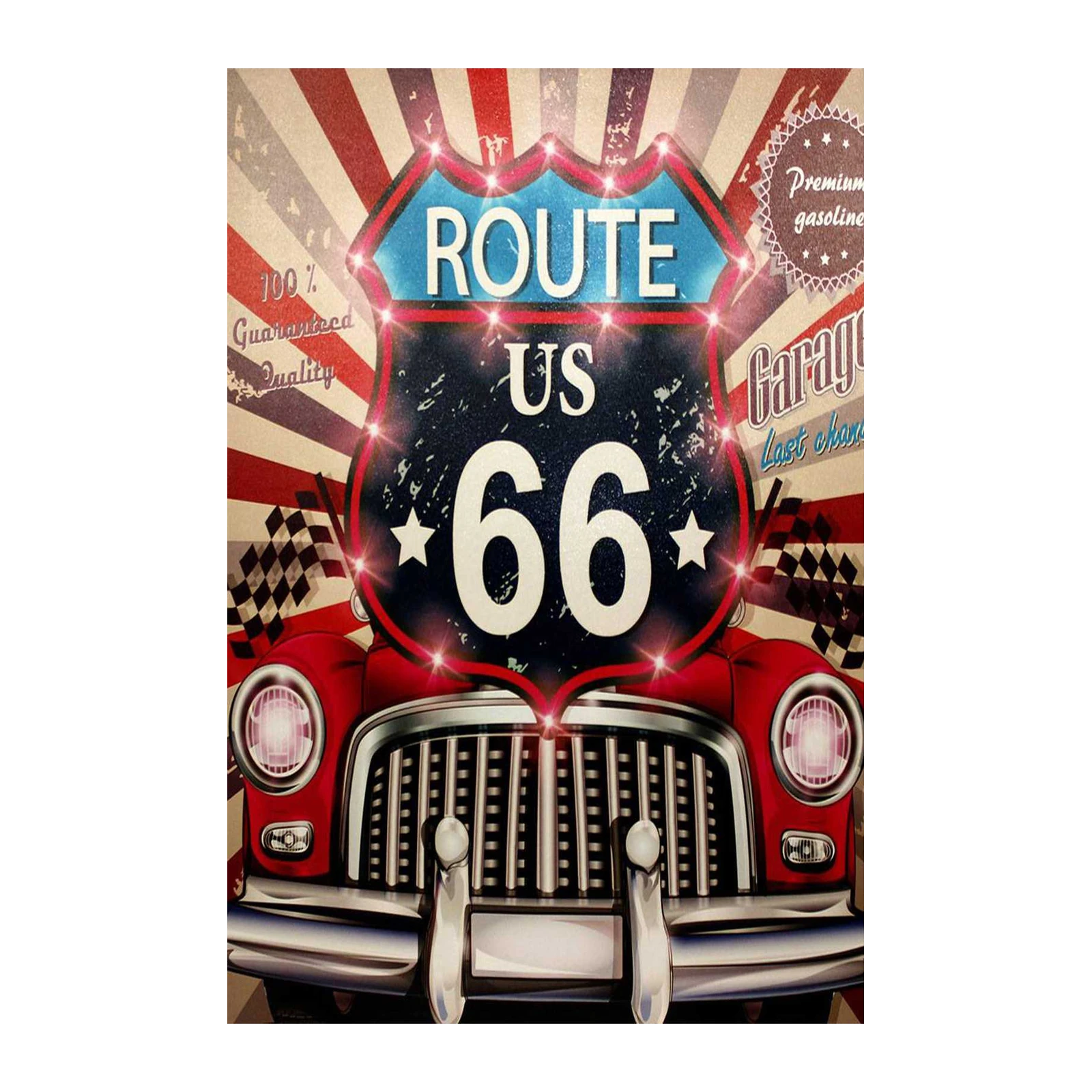 Retro Route 66 Car & Garage Wall Art