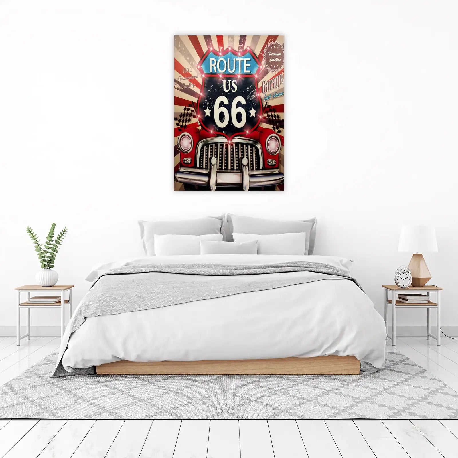 Retro Route 66 Car & Garage Wall Art