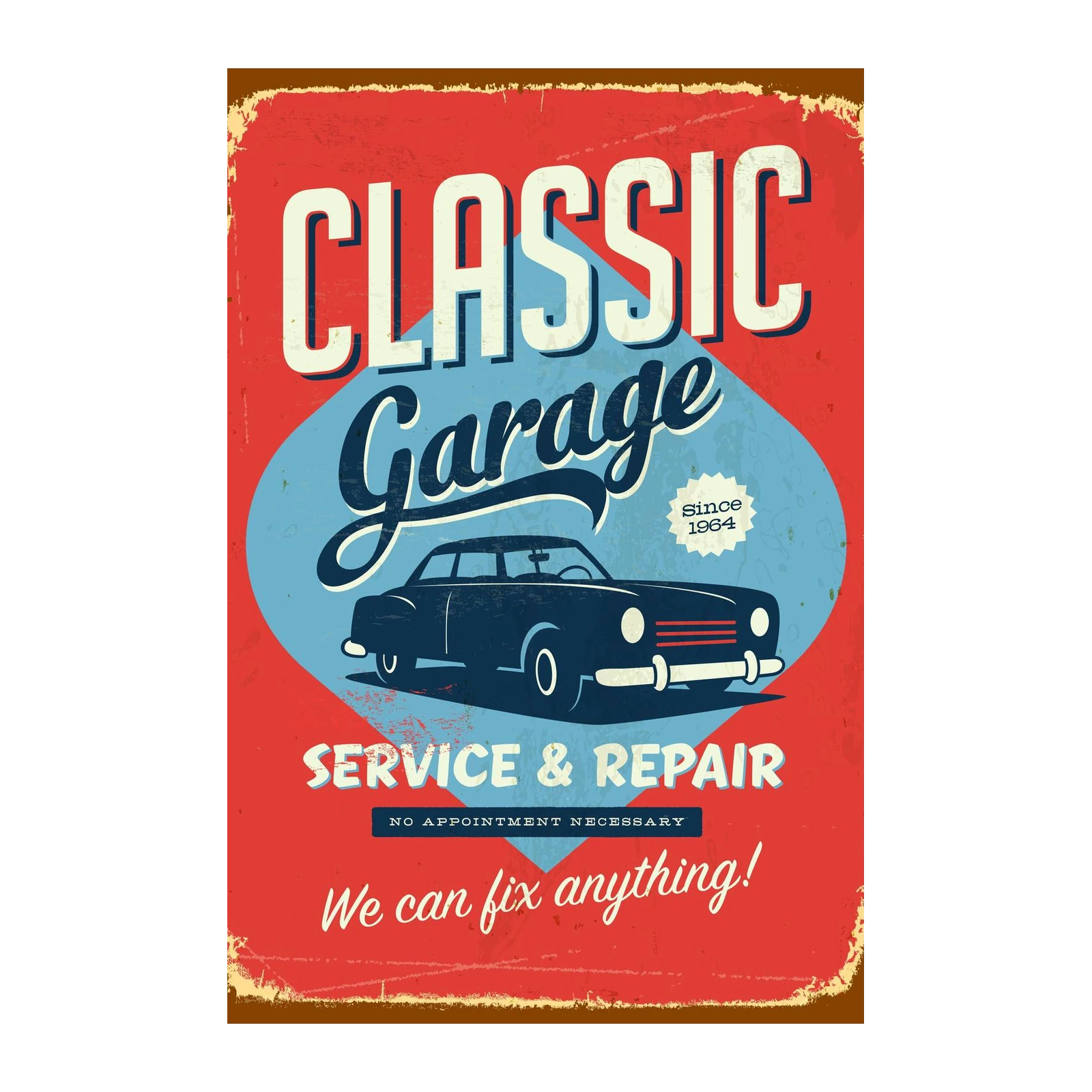 Classic Garage Vintage Car Wall Art