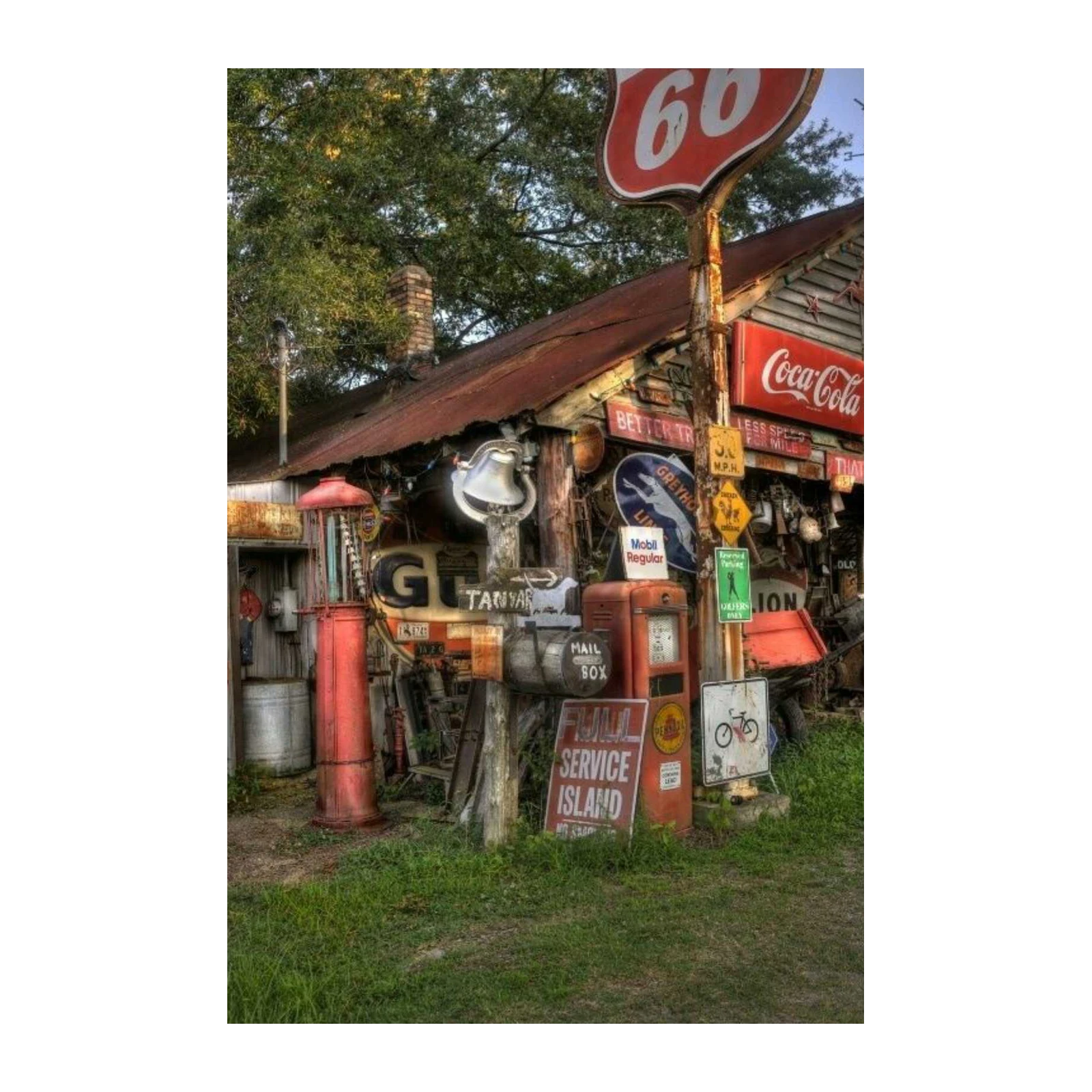 Vintage Gas Station Route 66 Wall Art