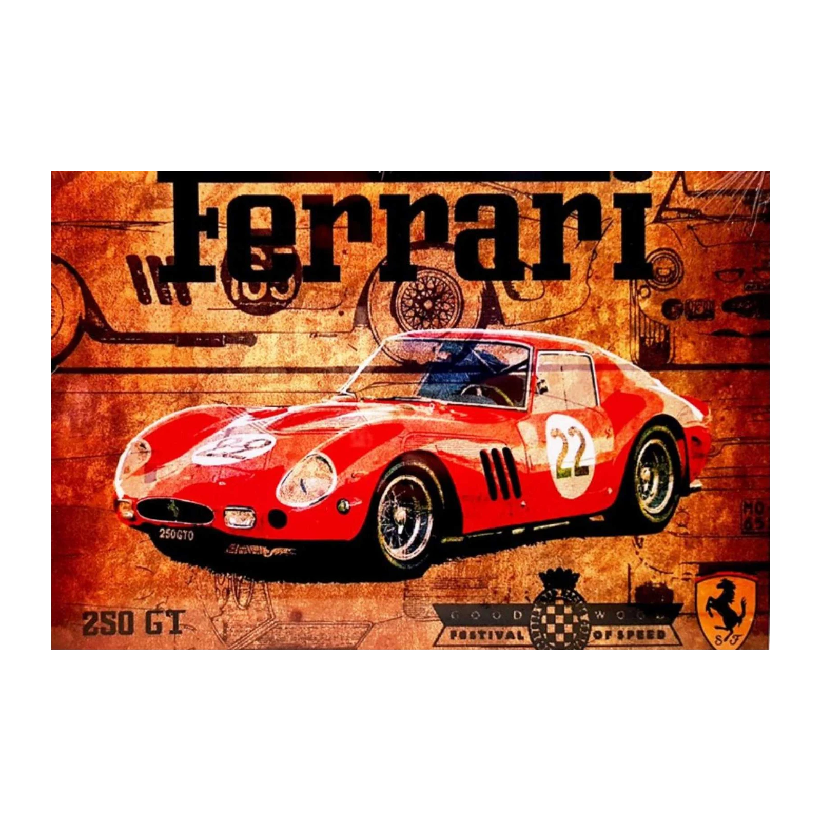 Vintage Red Ferrari 250 GTO Wall Art