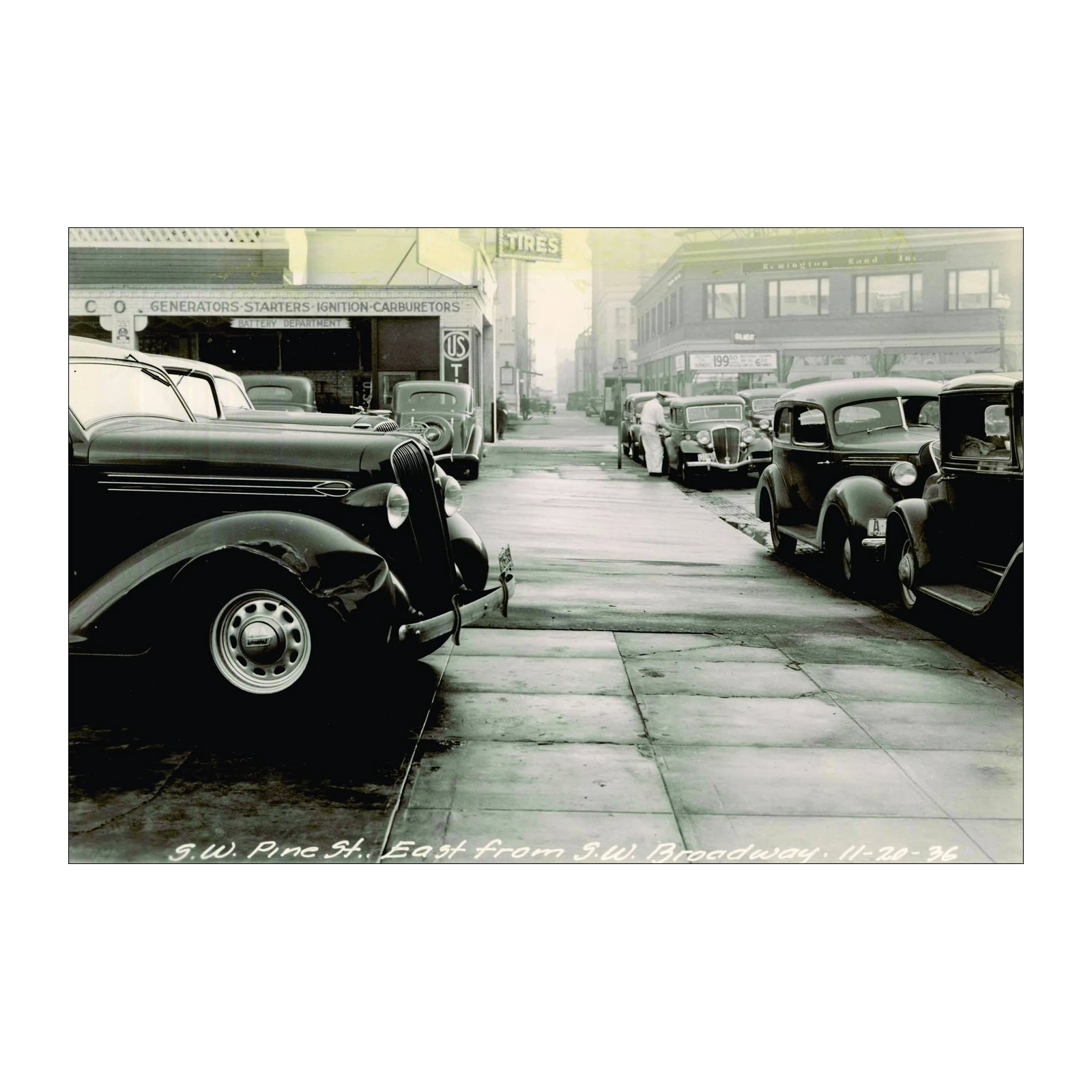 Vintage Street Scene Classic Cars Wall Art