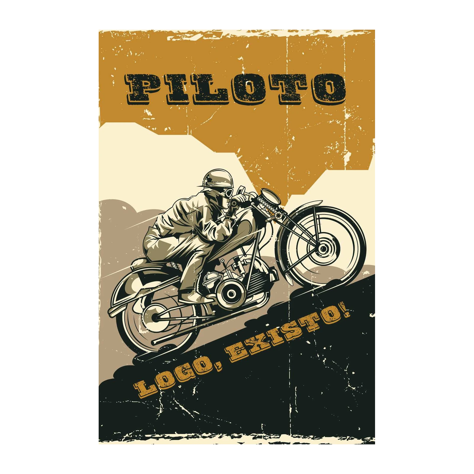 Vintage Motorcycle Pilot Wall Art