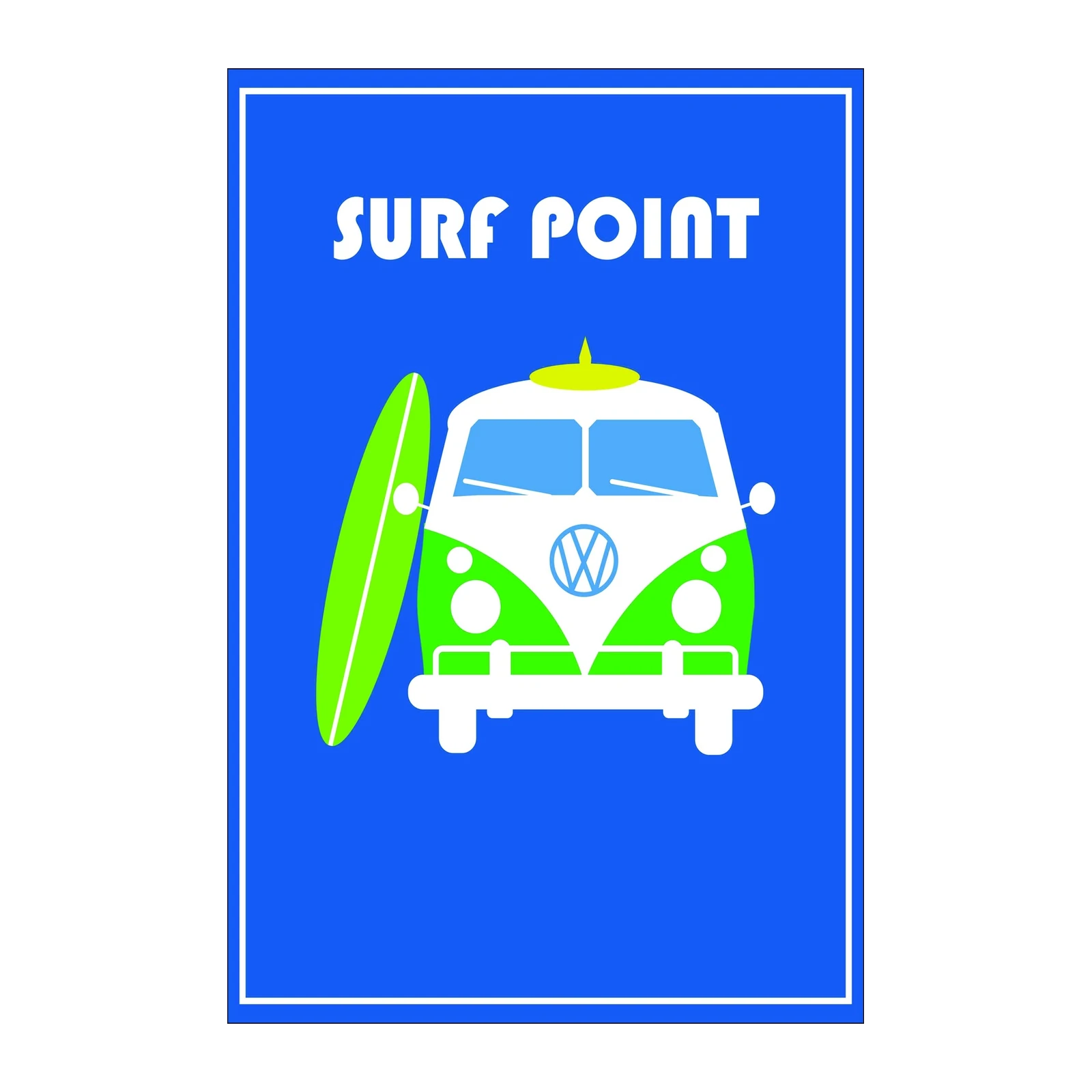 Retro Surf Van & Wave Wall Art