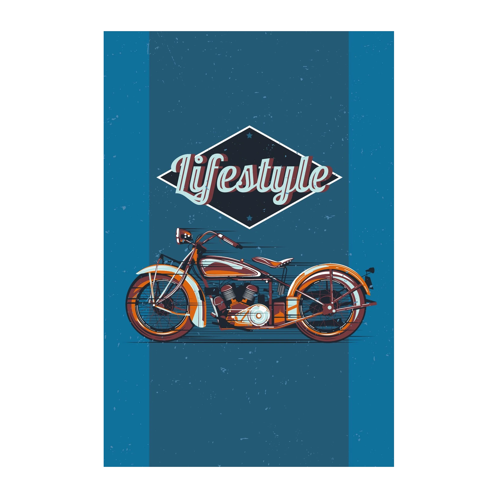 Retro Motorcycle Lifestyle Wall Art