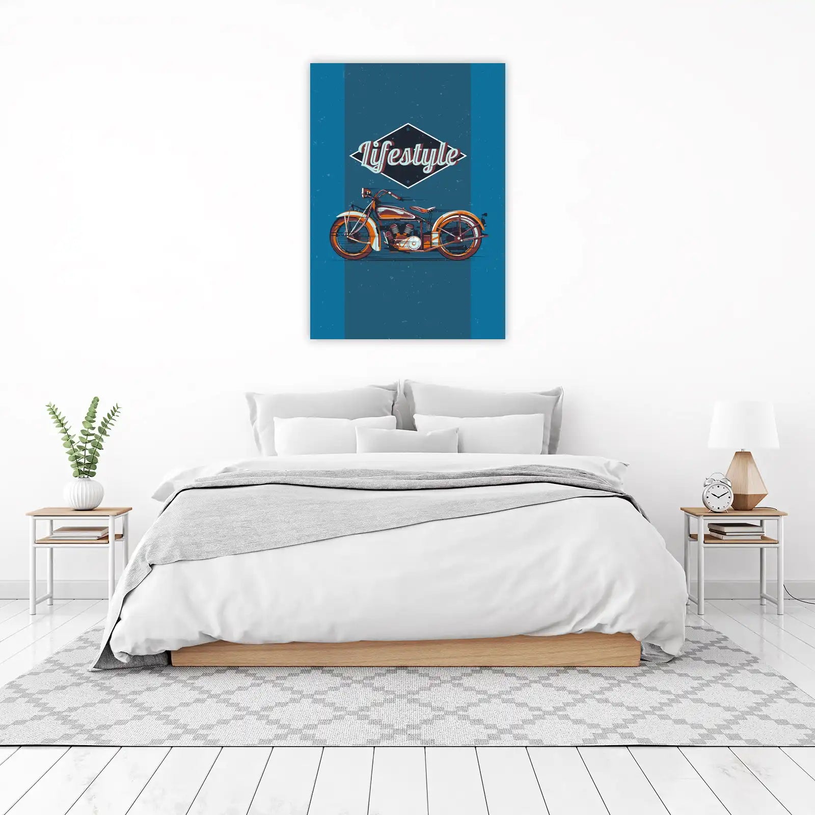 Retro Motorcycle Lifestyle Wall Art