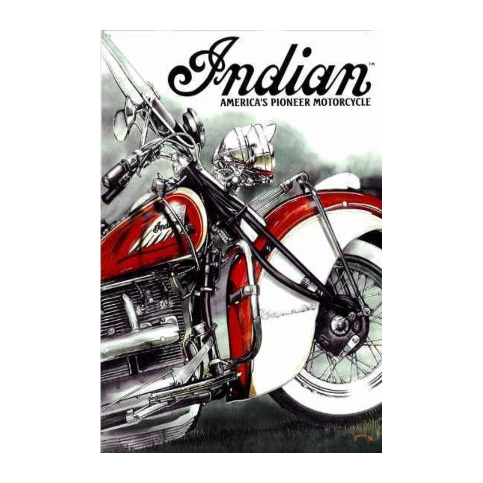 Vintage Indian Motorcycle Art Wall Art