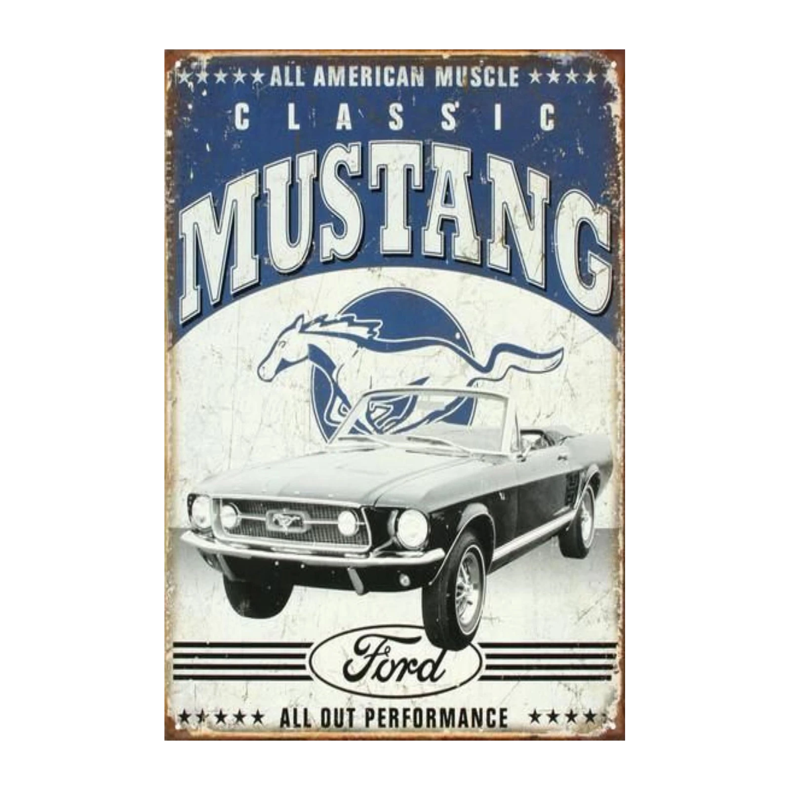 Classic Mustang Convertible Metal Wall Art Wall Art