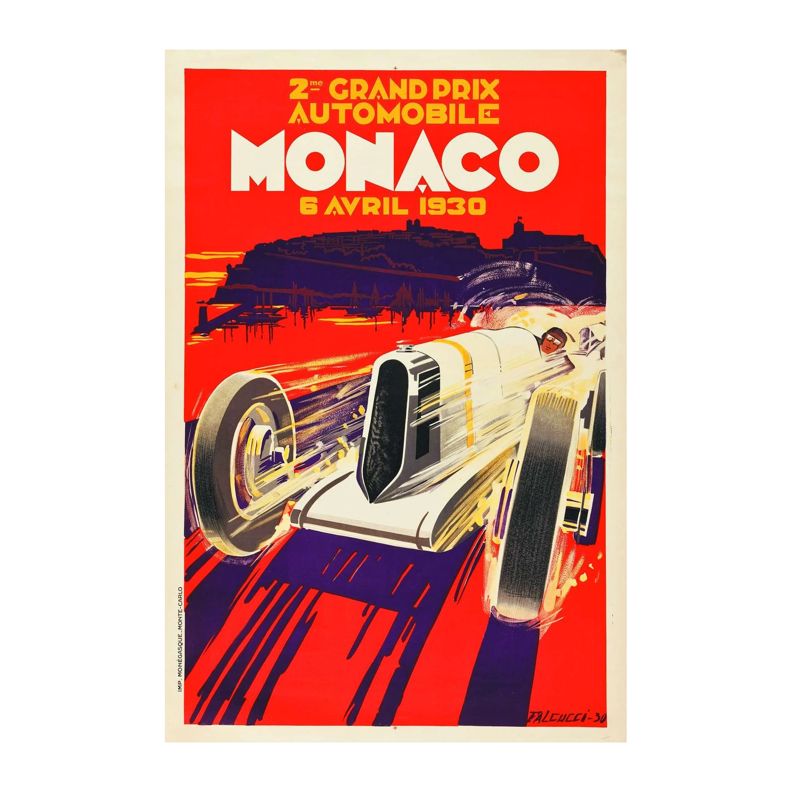 Vintage Monaco Grand Prix 1930 Wall Art