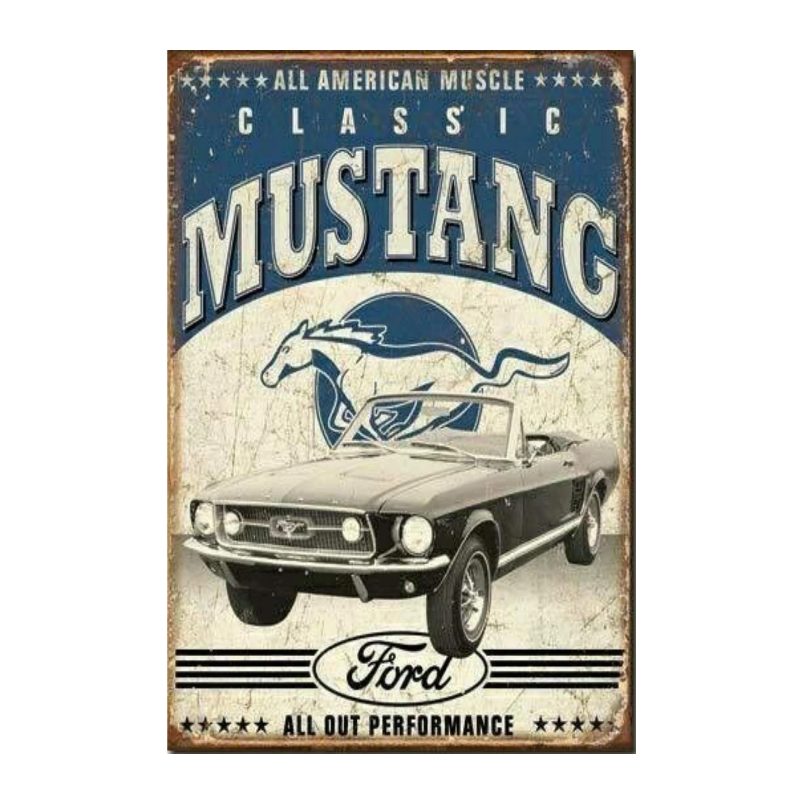 Vintage Mustang Convertible Wall Art