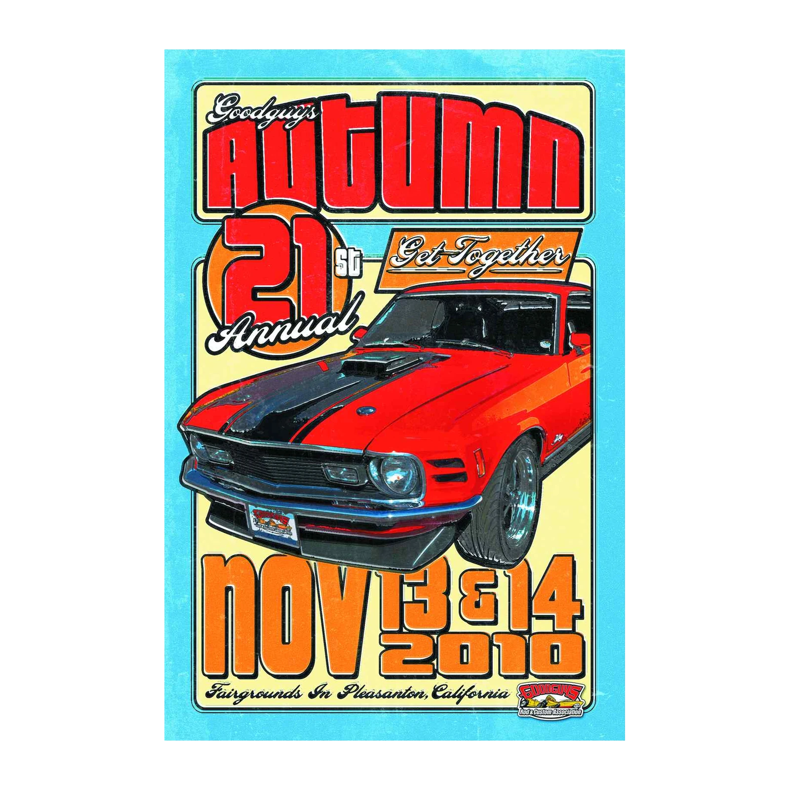 Retro Mustang Car Show Poster Wall Art
