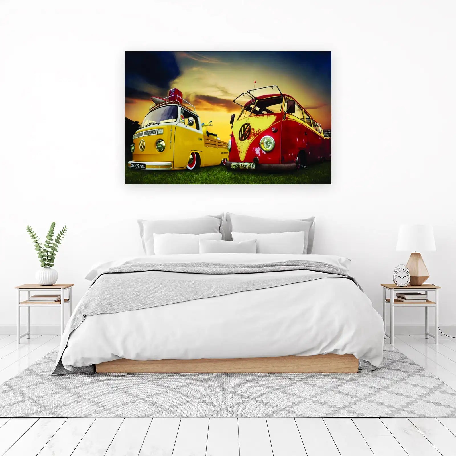 Vintage VW Bus & Scooter Wall Art