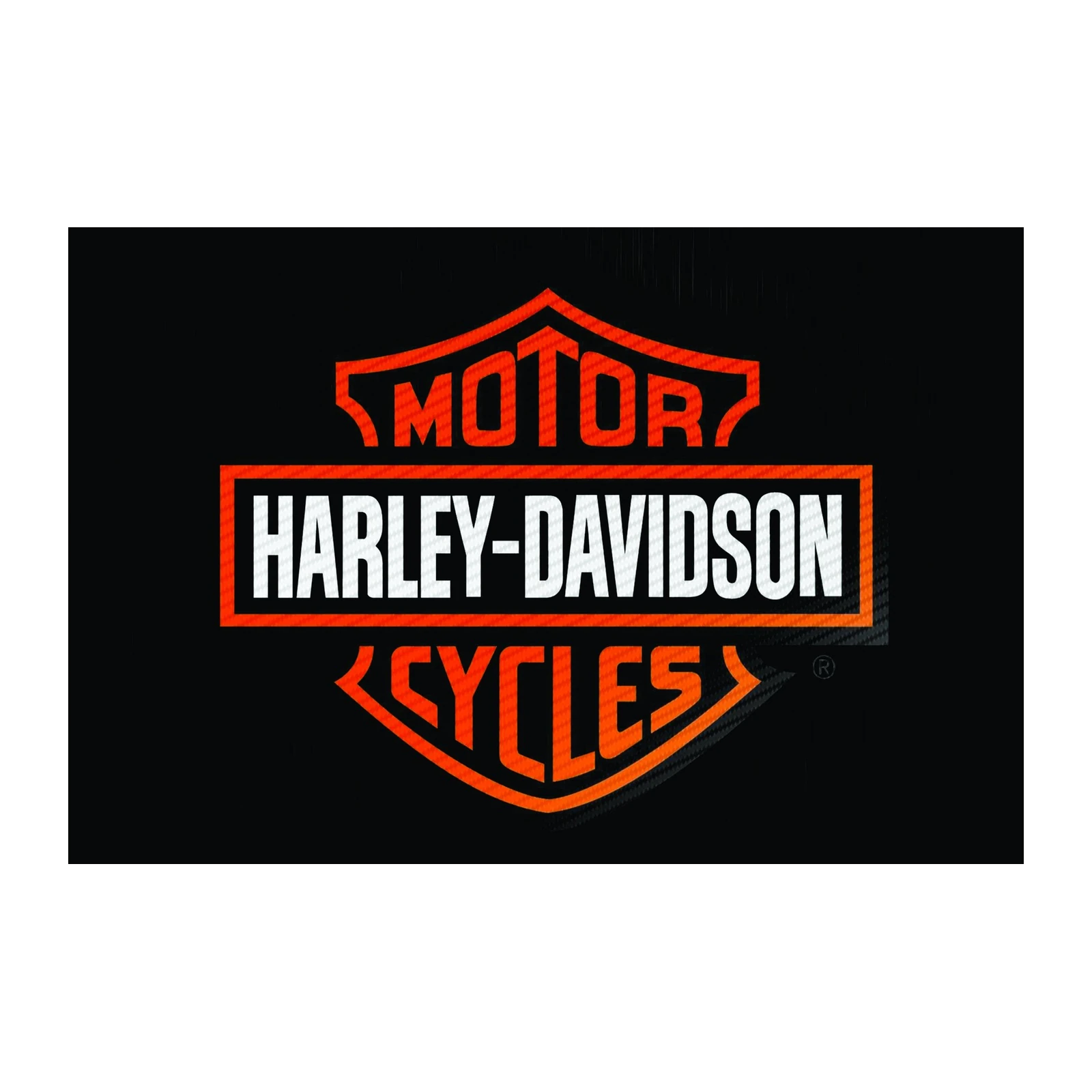 Harley-Davidson Logo Orange & Black Wall Art