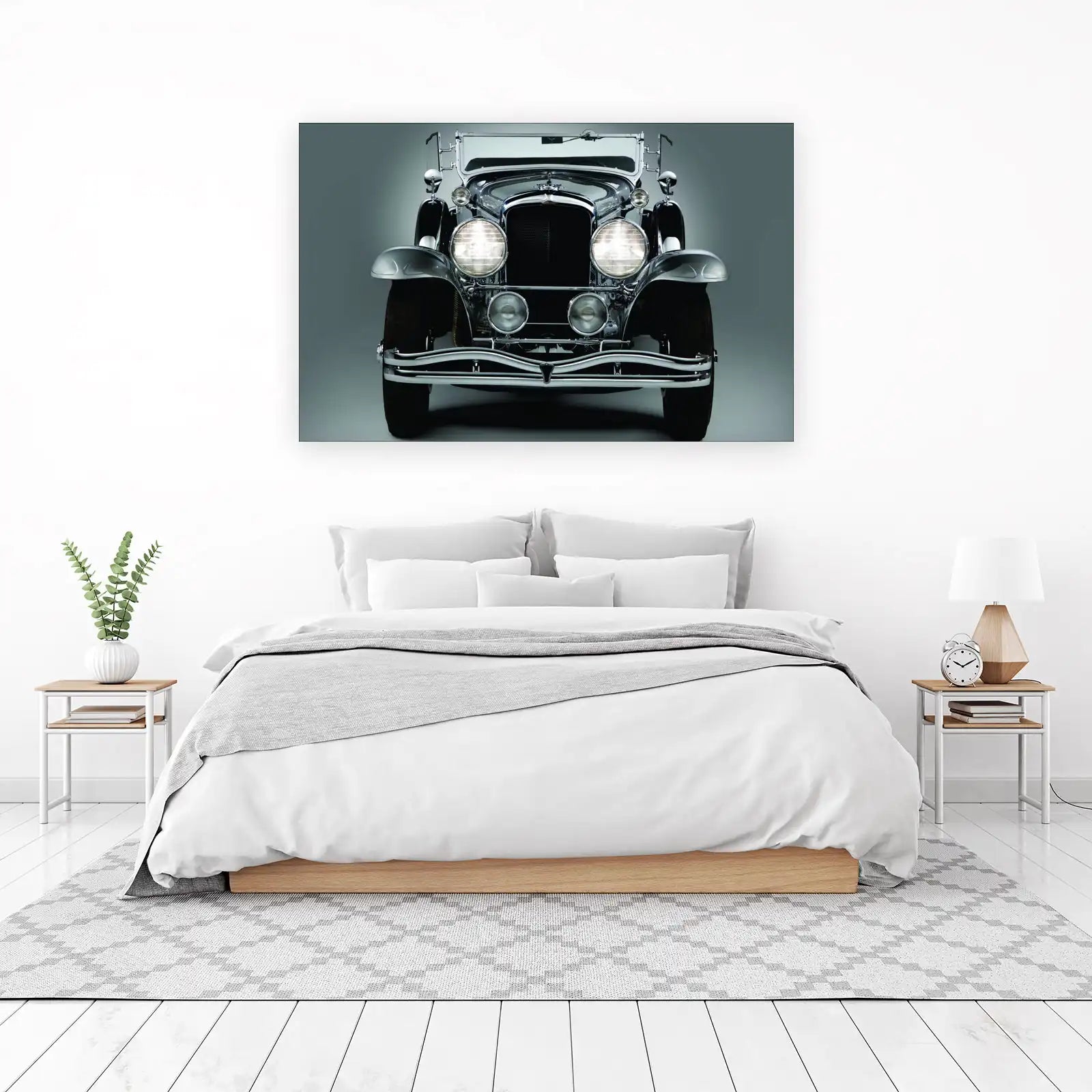 Vintage Luxury Car Headlights Wall Art
