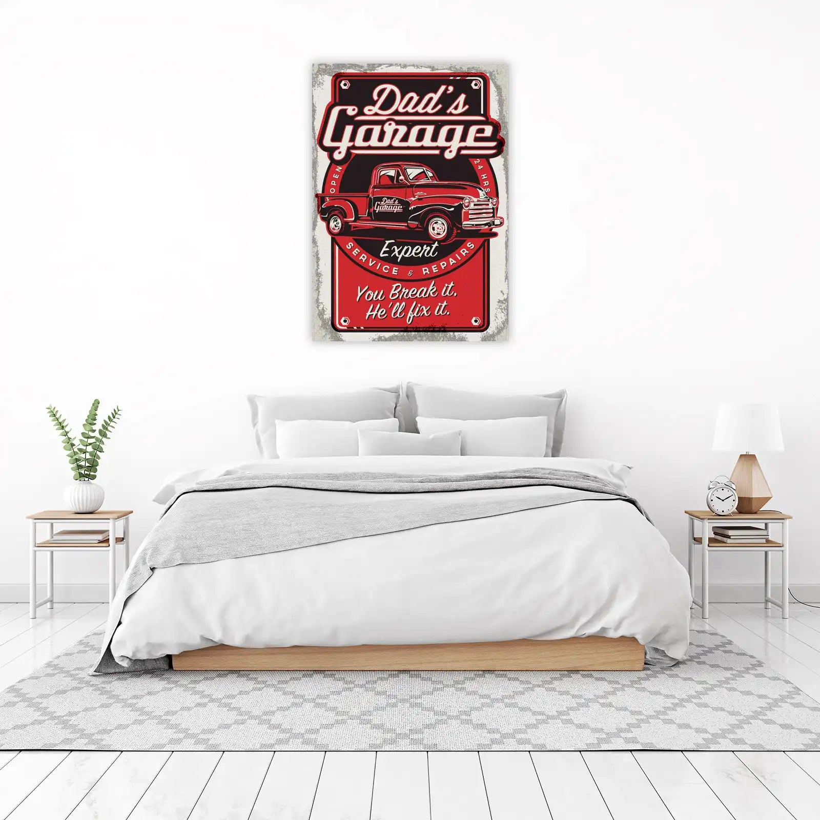 Vintage Dad's Garage Truck Wall Art