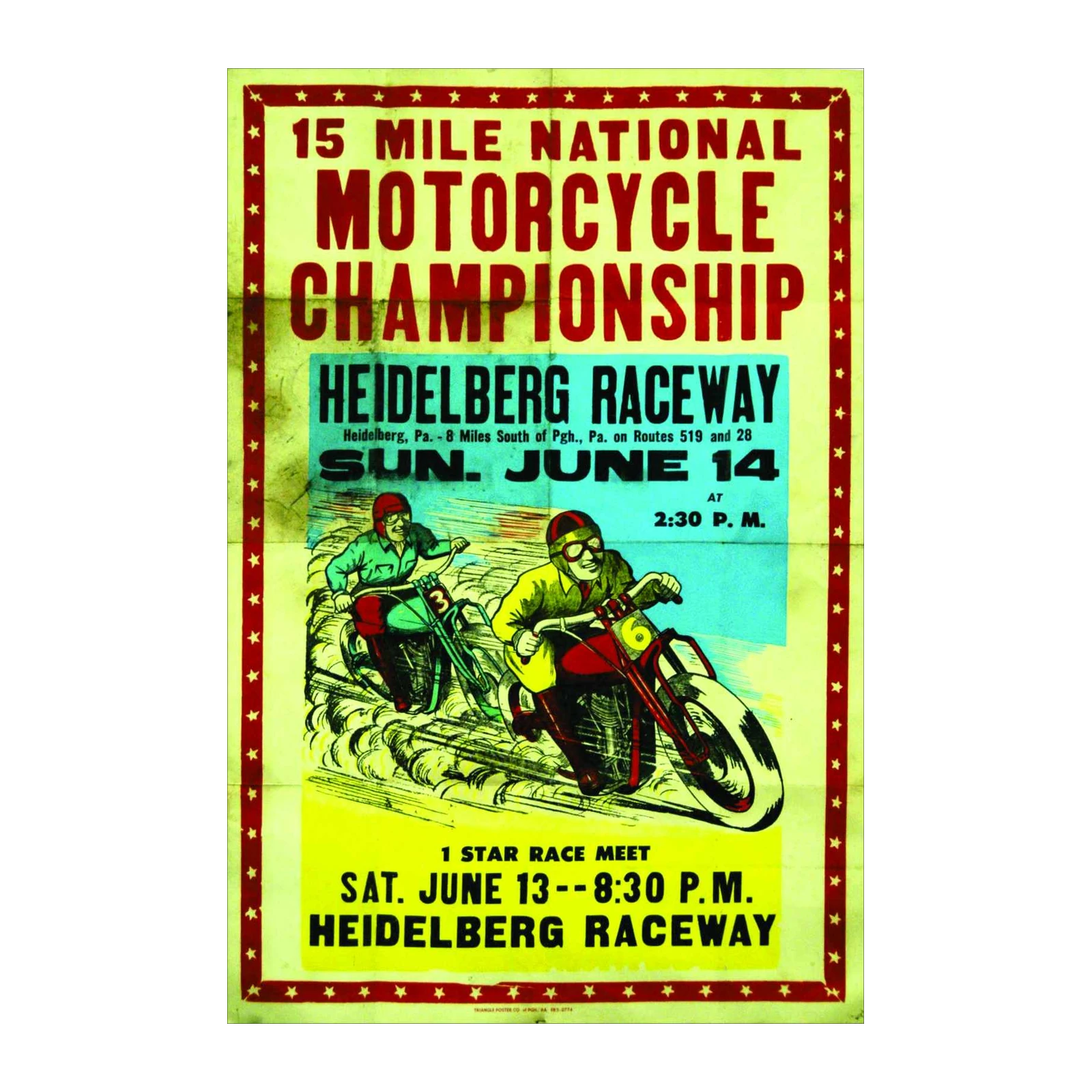 Vintage Motorcycle Race Heidelberg Wall Art