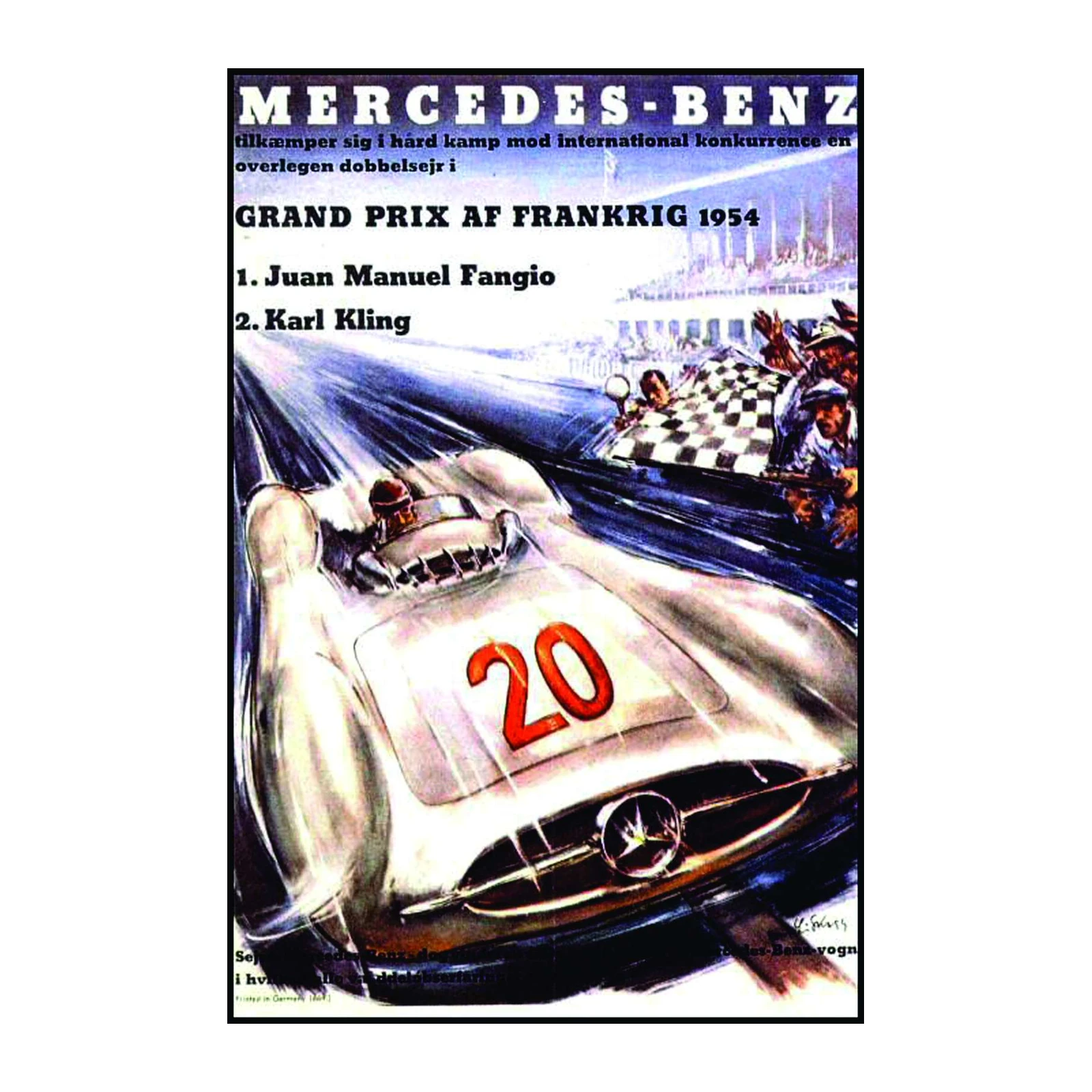 Vintage Mercedes Grand Prix 1954 Wall Art