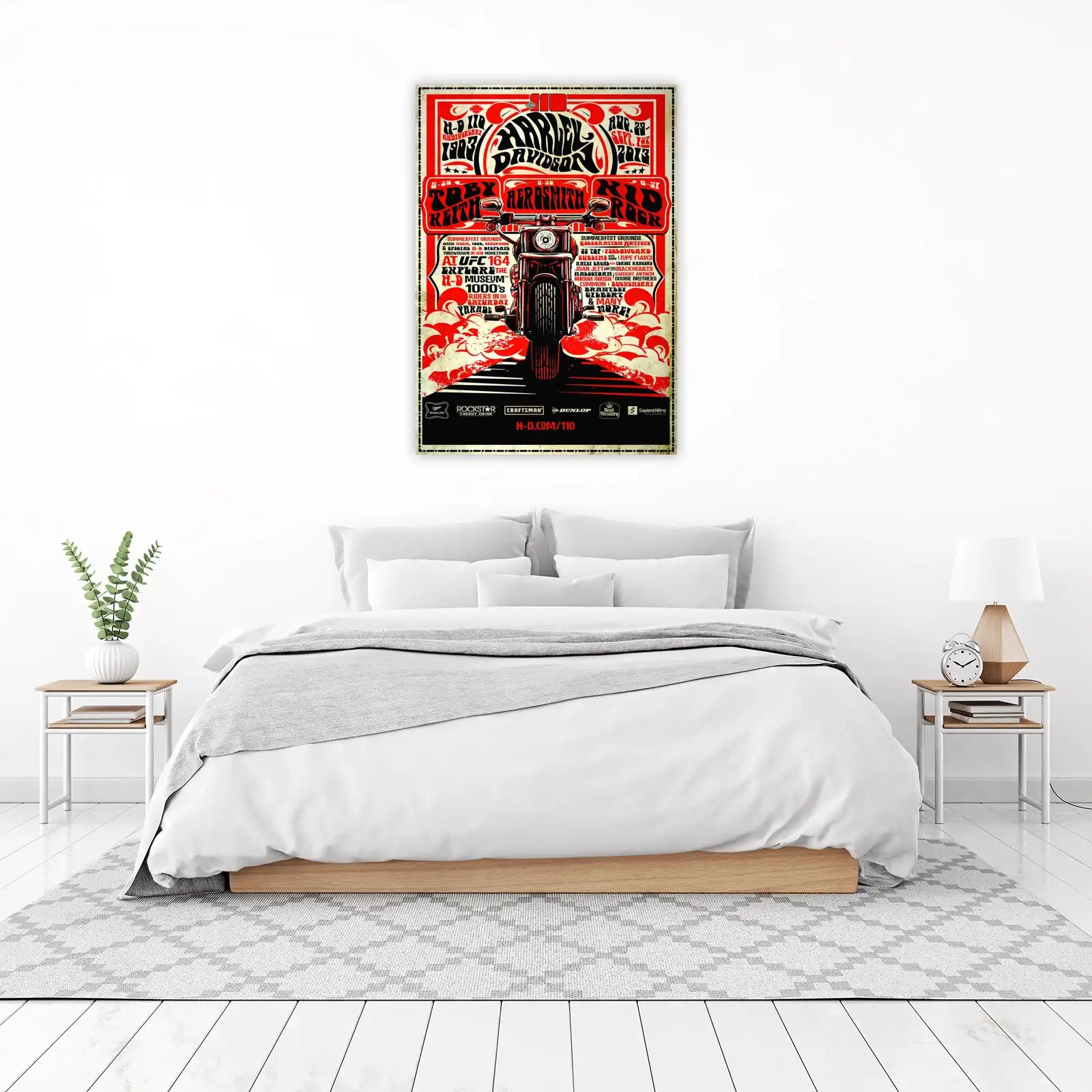 Harley Davidson Vintage Motorcycle Anniversary Wall Art