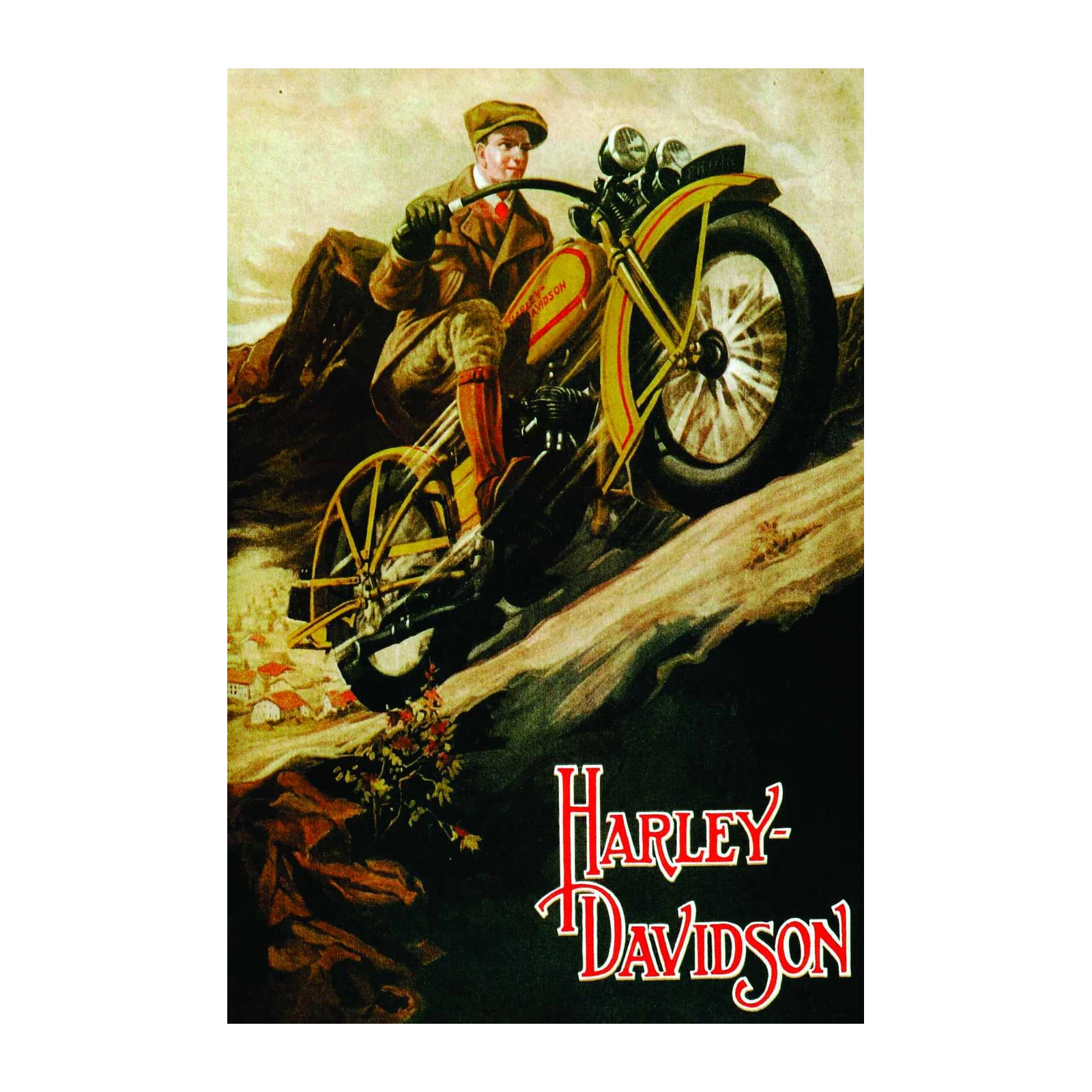 Vintage Harley Davidson Rider Wall Art
