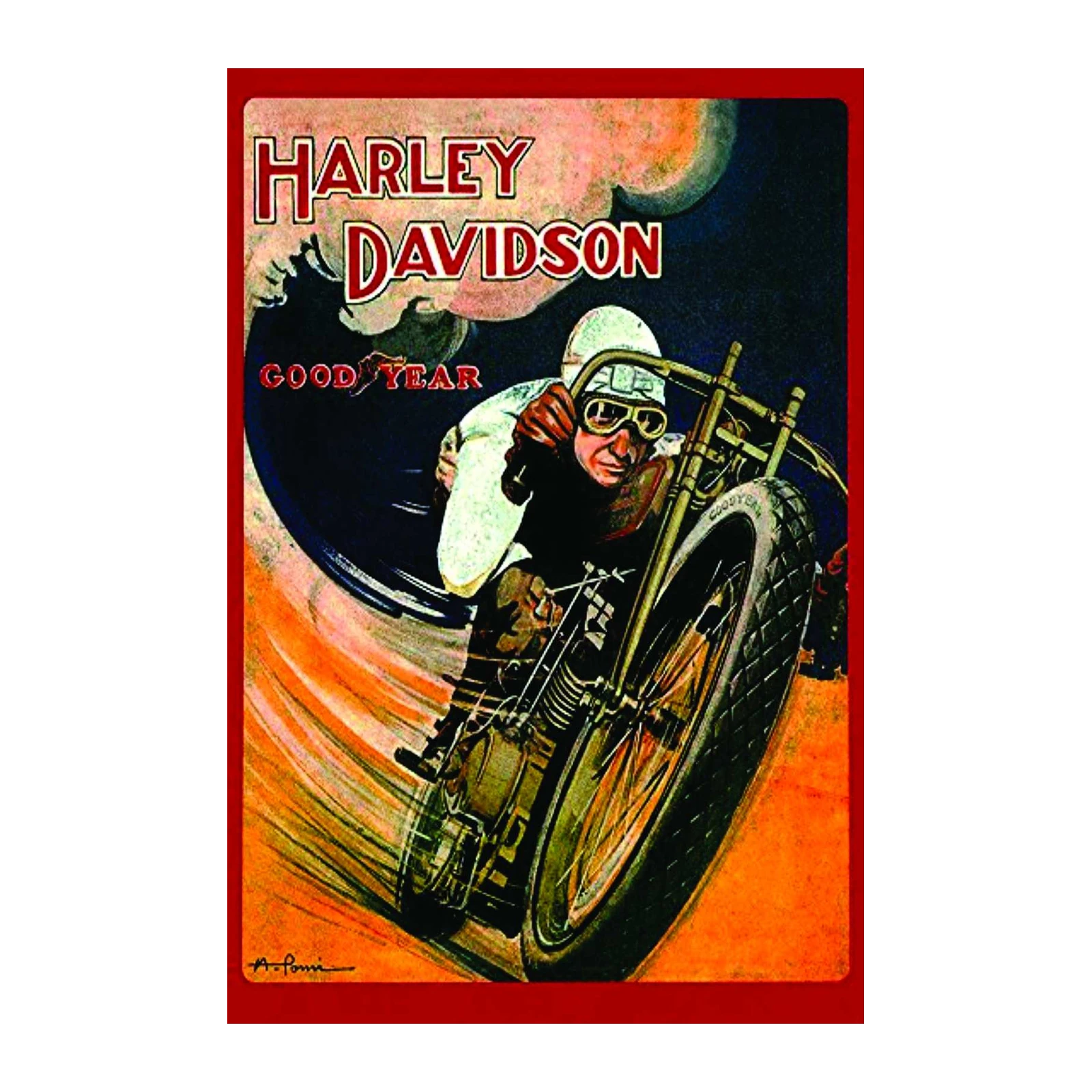 Vintage Harley Davidson Race Wall Art