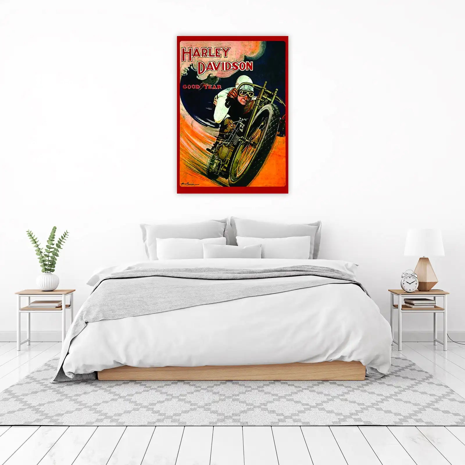 Vintage Harley Davidson Race Wall Art