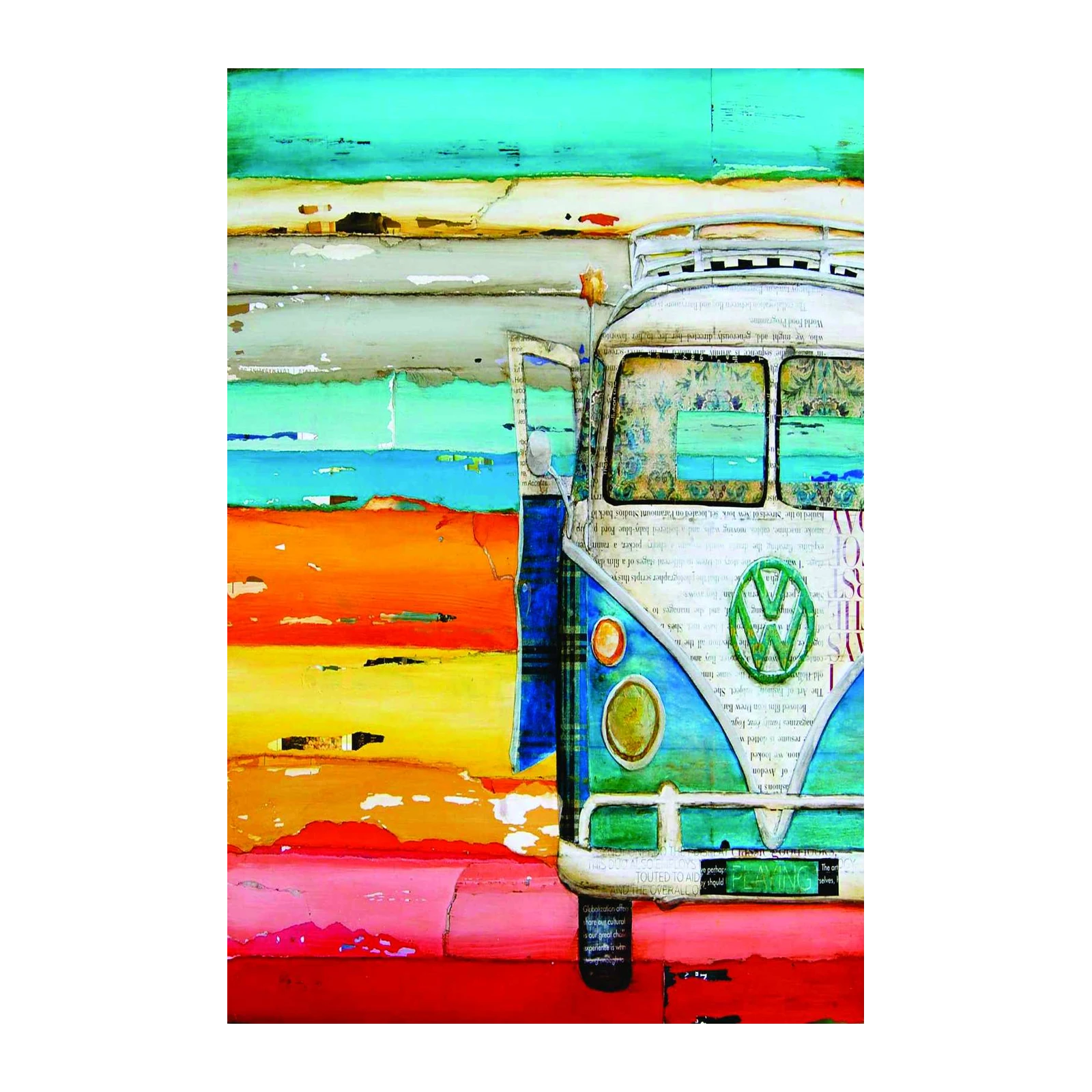 Retro VW Bus Beach Vibes Wall Art